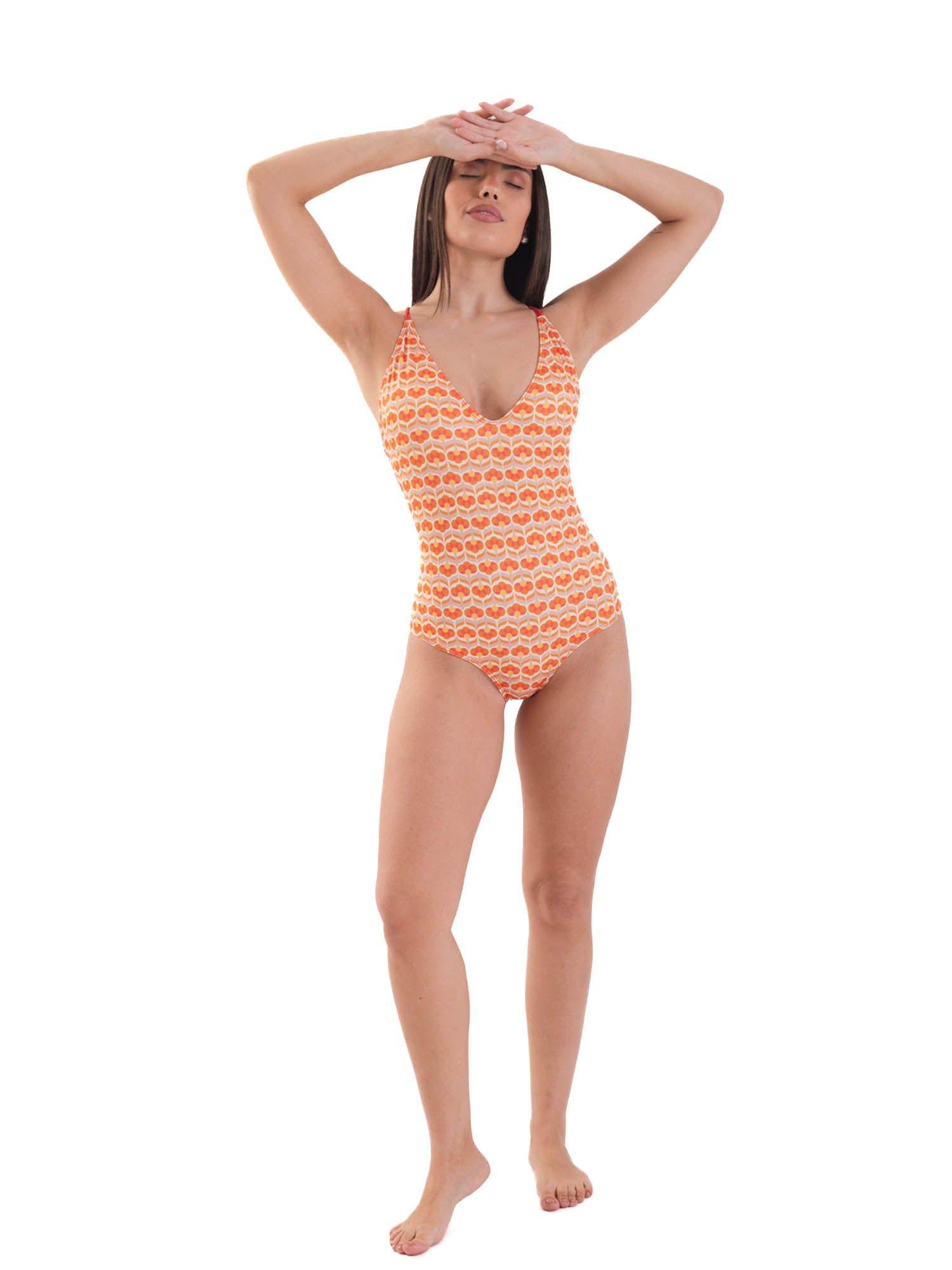 Daikiri Traje de Baño Mujer Crema Estampado Control Abdomen Culote Protección UV 50+-5