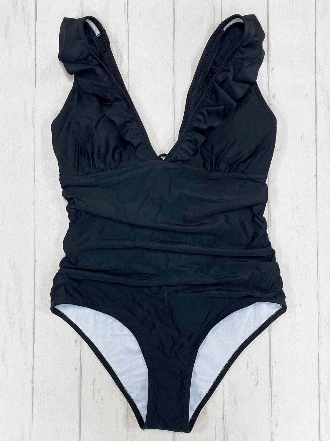 Daikiri Traje de Baño Entero Mujer Vuelos Negro-4