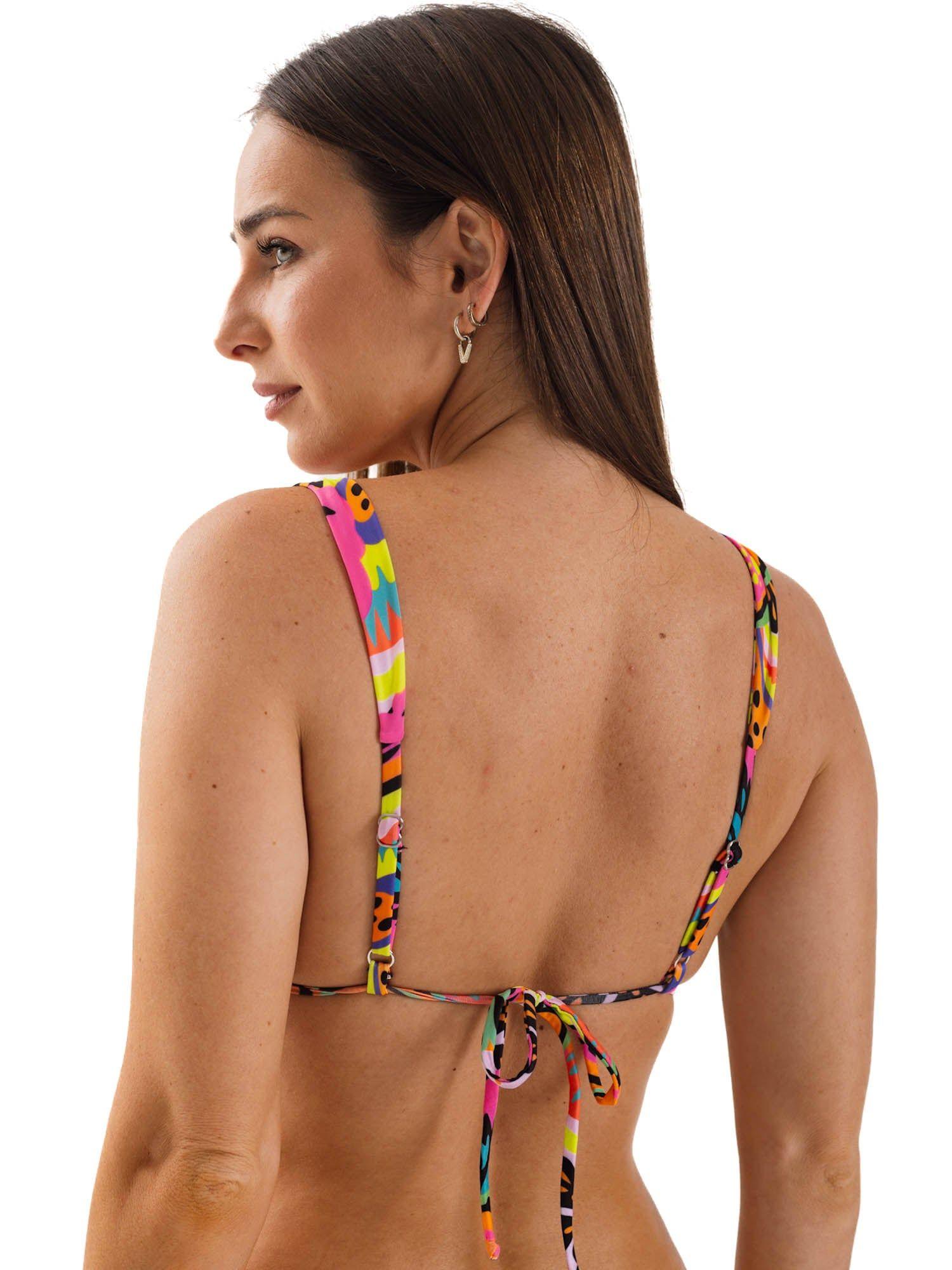 Daikiri Top de Bikini Mujer Negro Estampado Deportivo Extra Confort Protección UV 50+-1