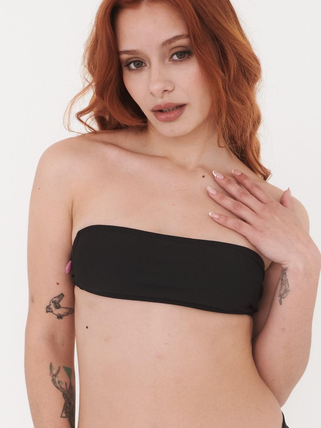 Top de Bikini Daikiri Mujer Strapless Negro Filtro UV50+-0