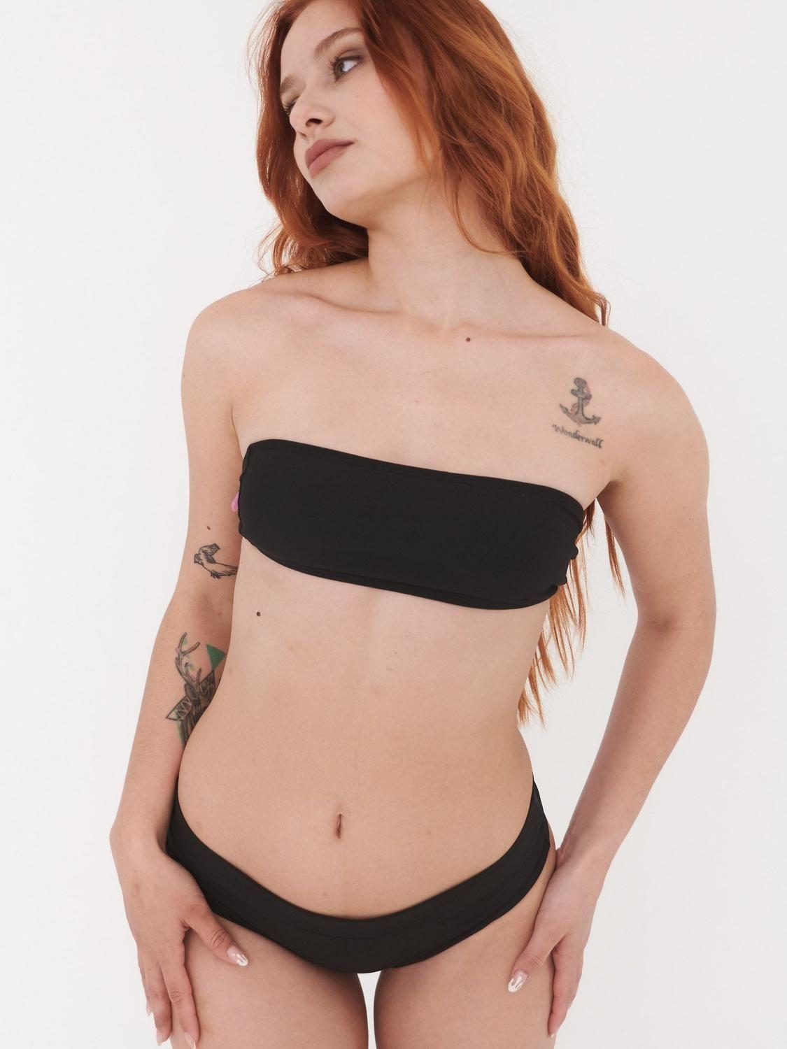 Top de Bikini Daikiri Mujer Strapless Negro Filtro UV50+-2