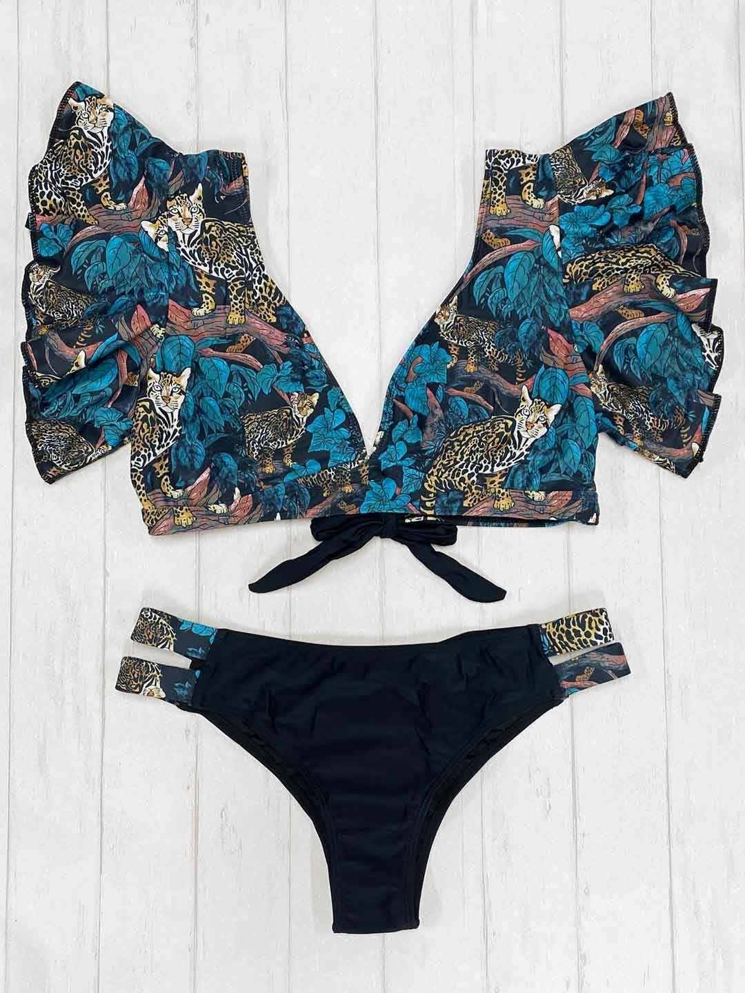 Daikiri Bikini Mujer Daikiri Vuelos Negro Selva Dos Piezas Xl-3