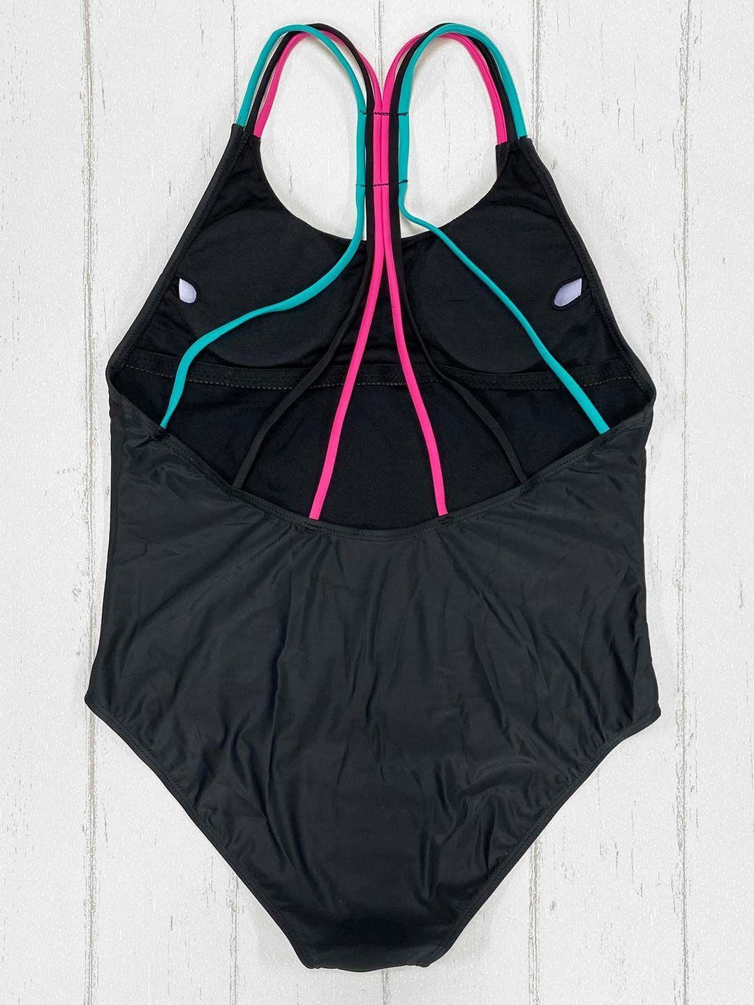 Daikiri Traje de Baño Entero Negro Rosado y Azul-4