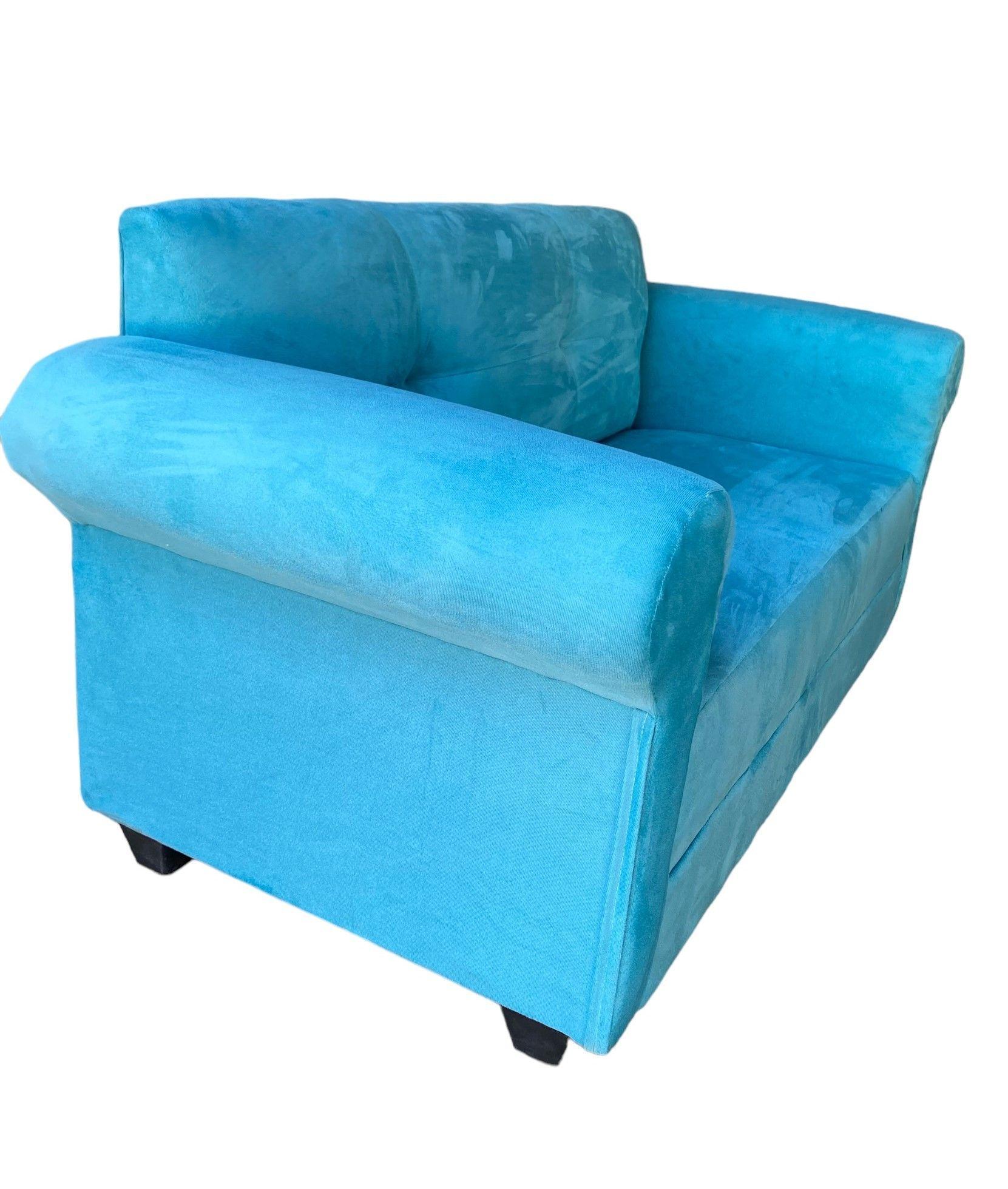 Sofa 2 Cuerpos Barcelona Felpa Turquesa-2