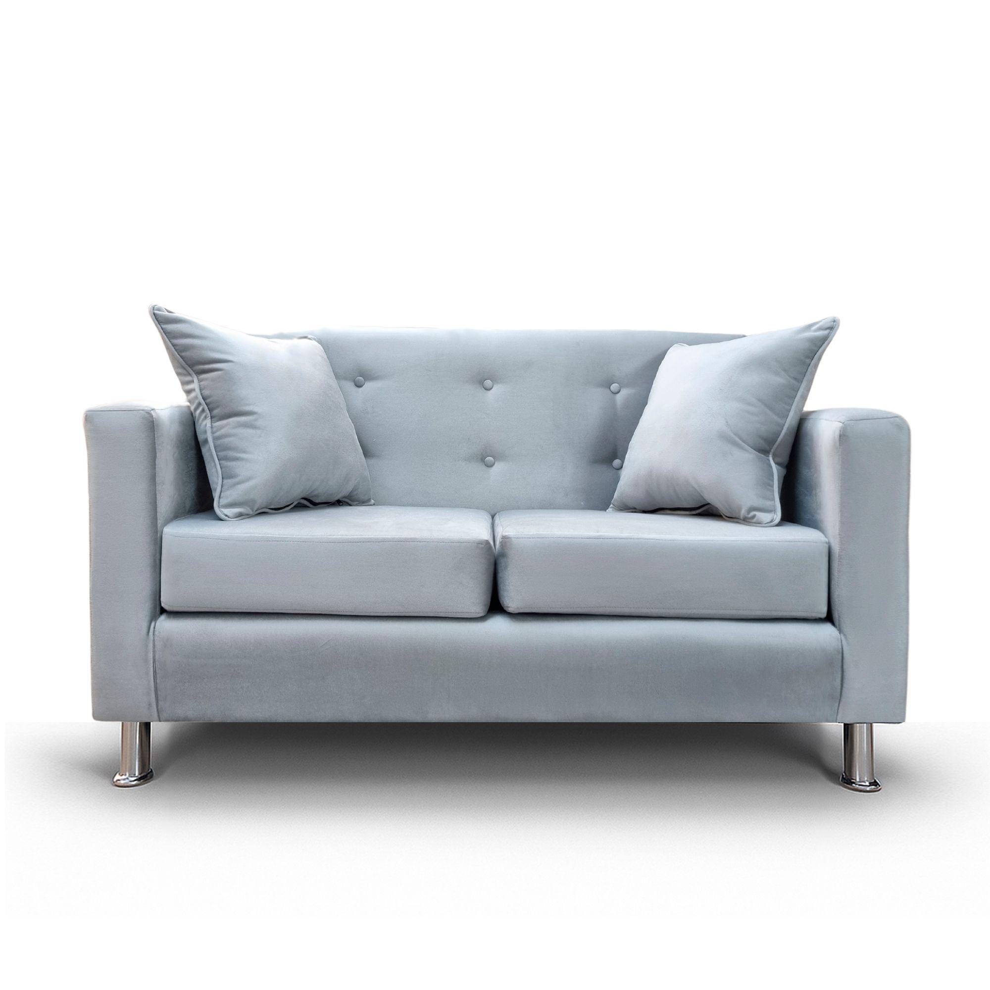 Sofa 2 Cuerpos New Mallorca Felpa Gris -0