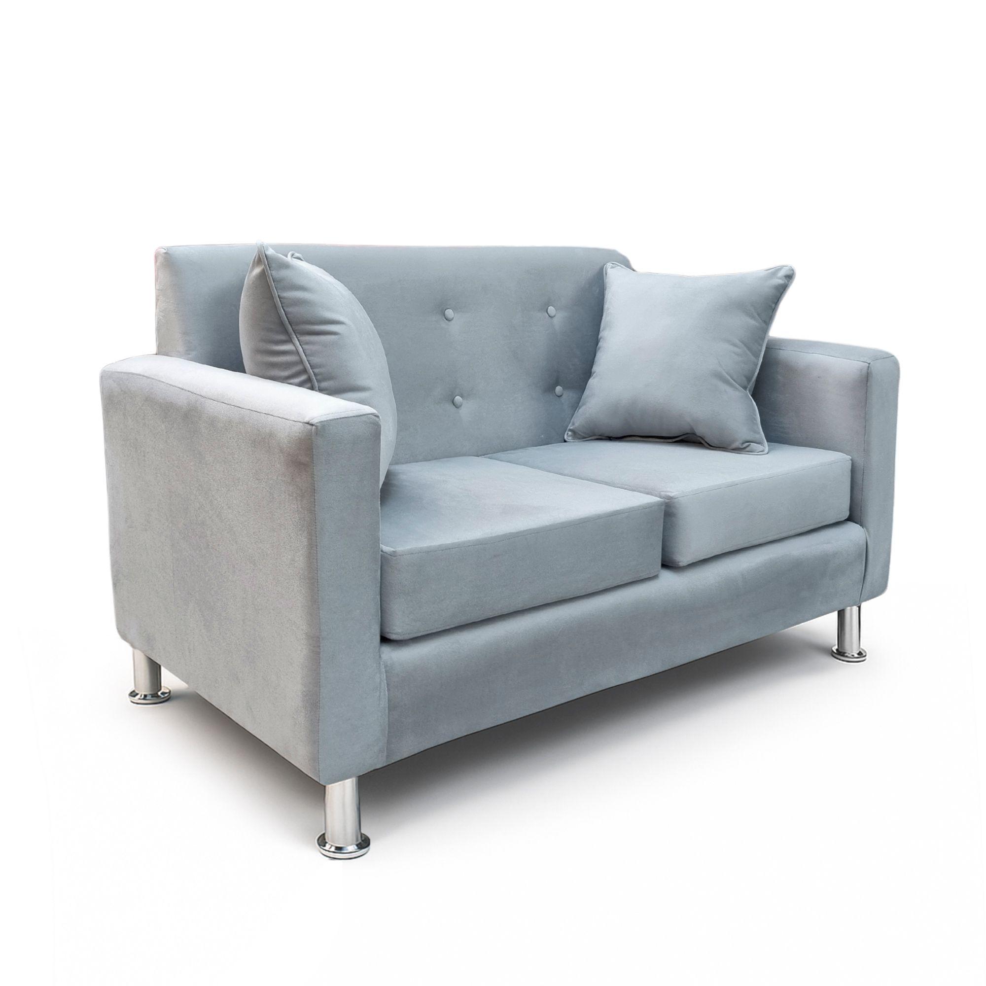Sofa 2 Cuerpos New Mallorca Felpa Gris -2