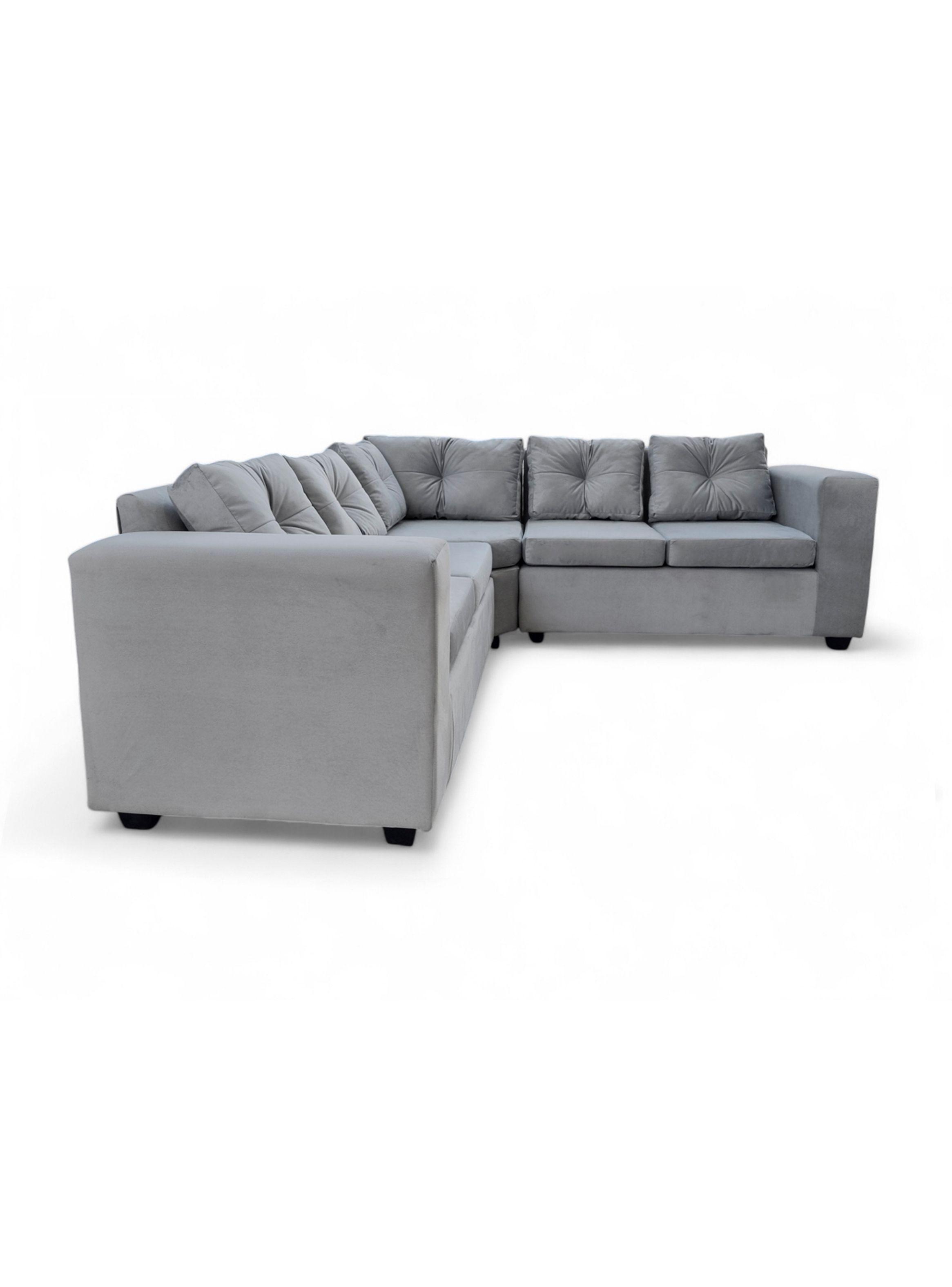 Sofa Seccional L San Sebastian Felpa Gris -1