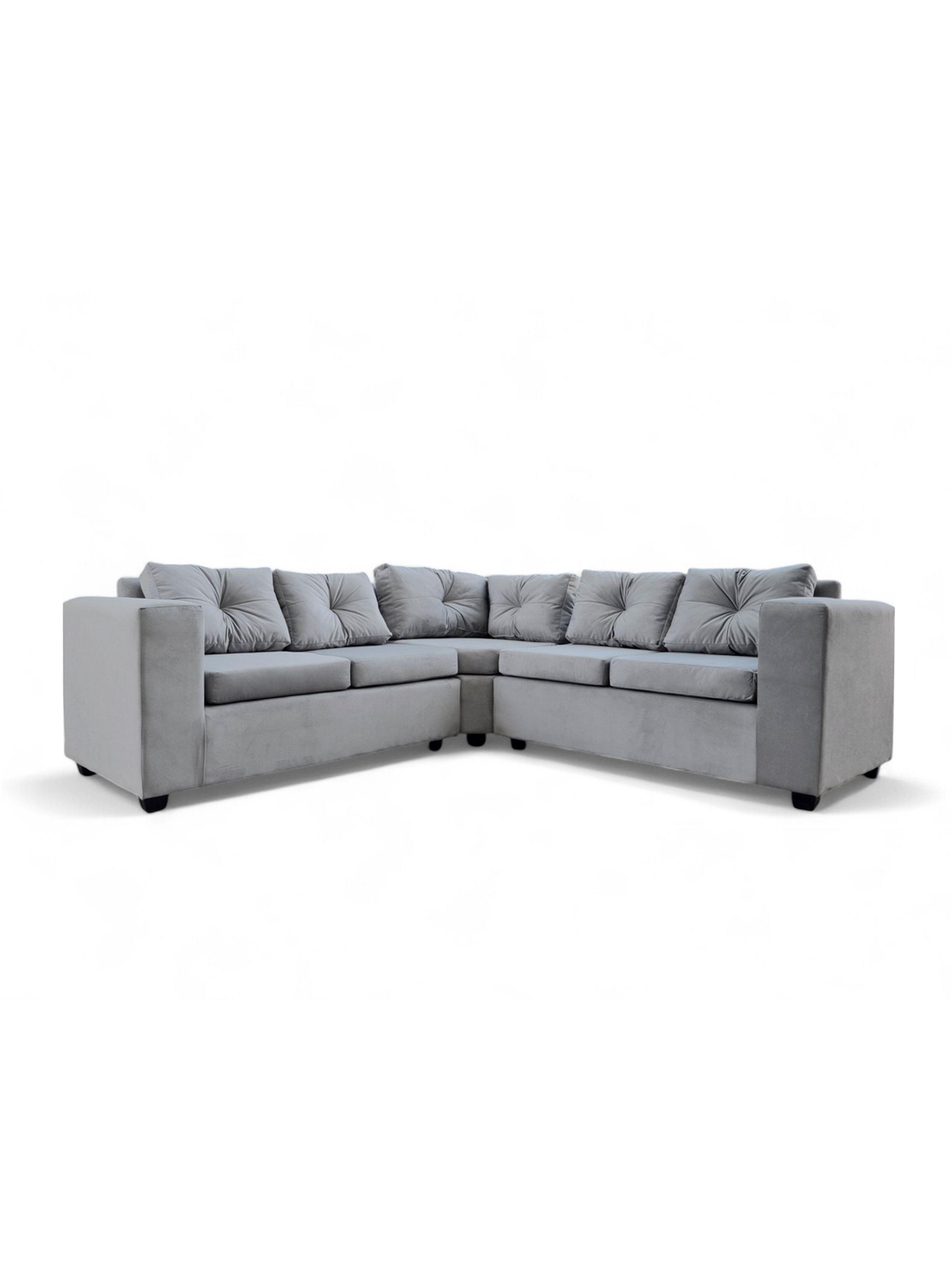 Sofa Seccional L San Sebastian Felpa Gris -0