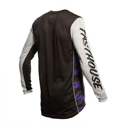 Jersey Moto Mx Fasthouse Air Plateado/Negro-1