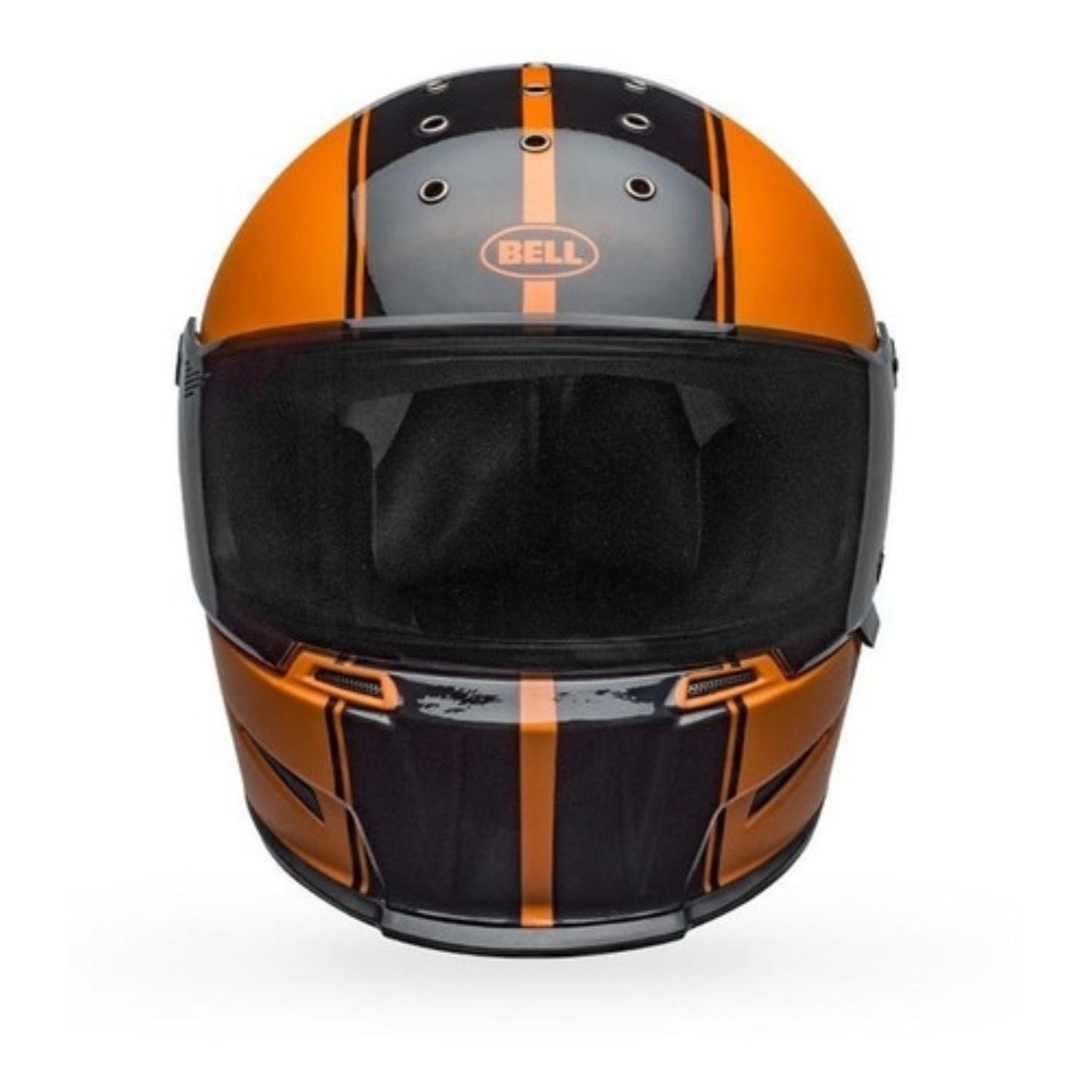 Casco Moto Calle Bell Eliminator Negro/Naranja-1