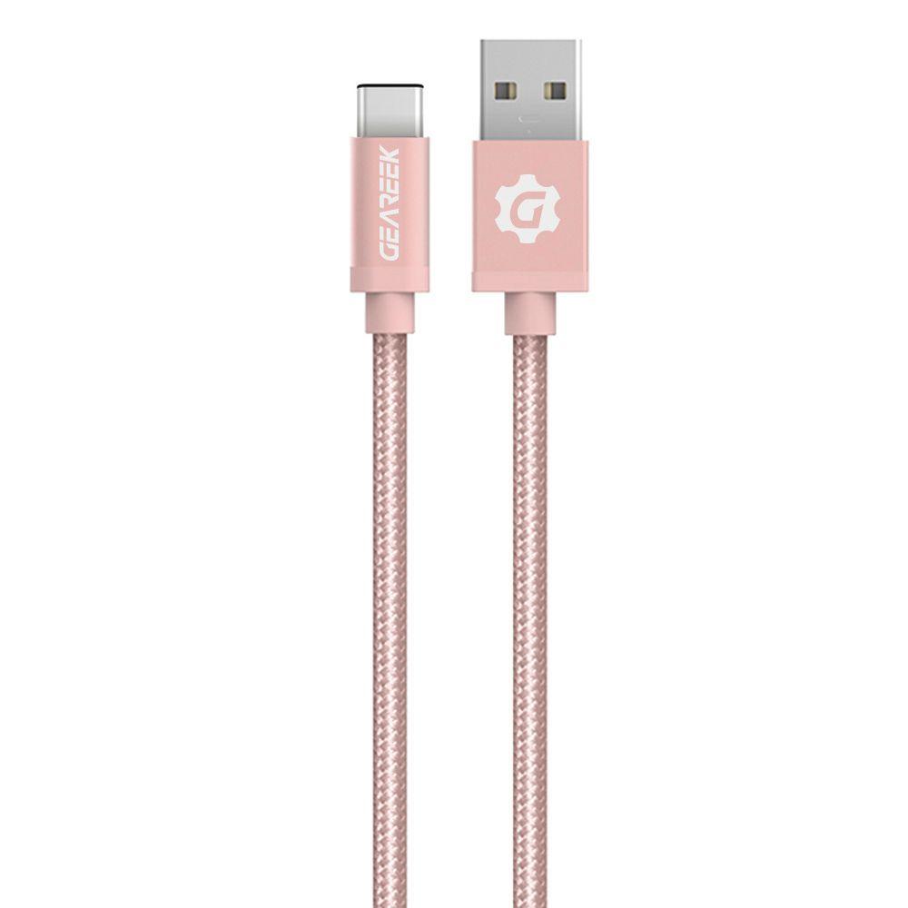 Cable Tipo C Rosado Premium Braided-0