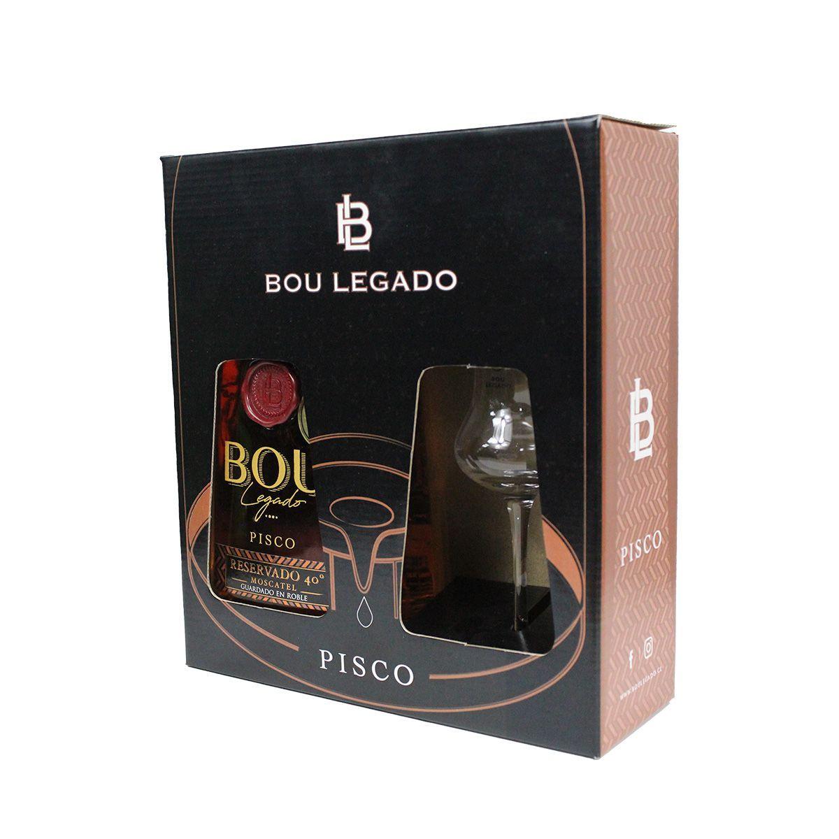 PACK PISCO BOU LEGADO ROBLE 40º PREMIUM + COPA ESPECIAL CATA-0