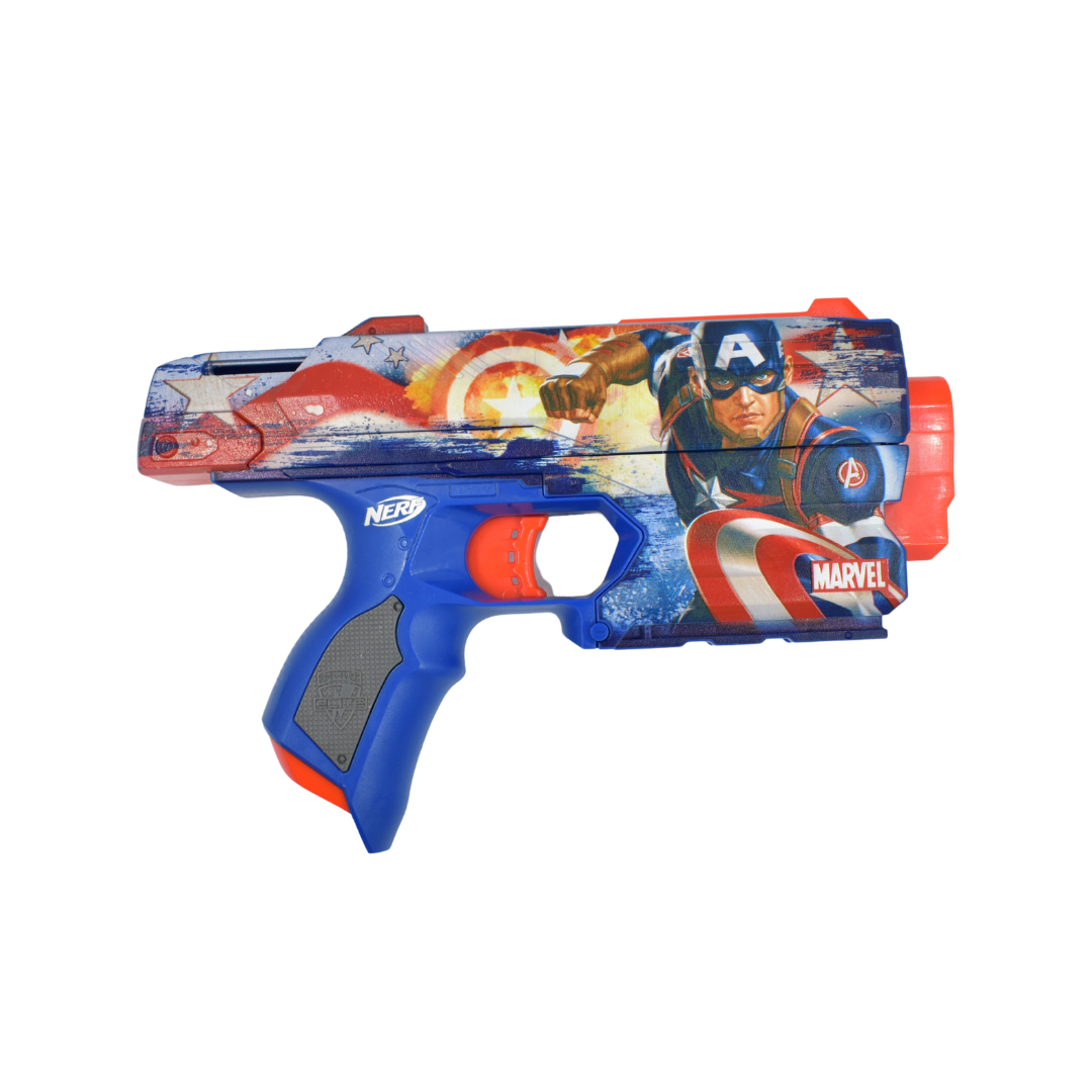 Lanzador Nerf Capit n Am rica Marvel con Funda y 10 Dardos-3