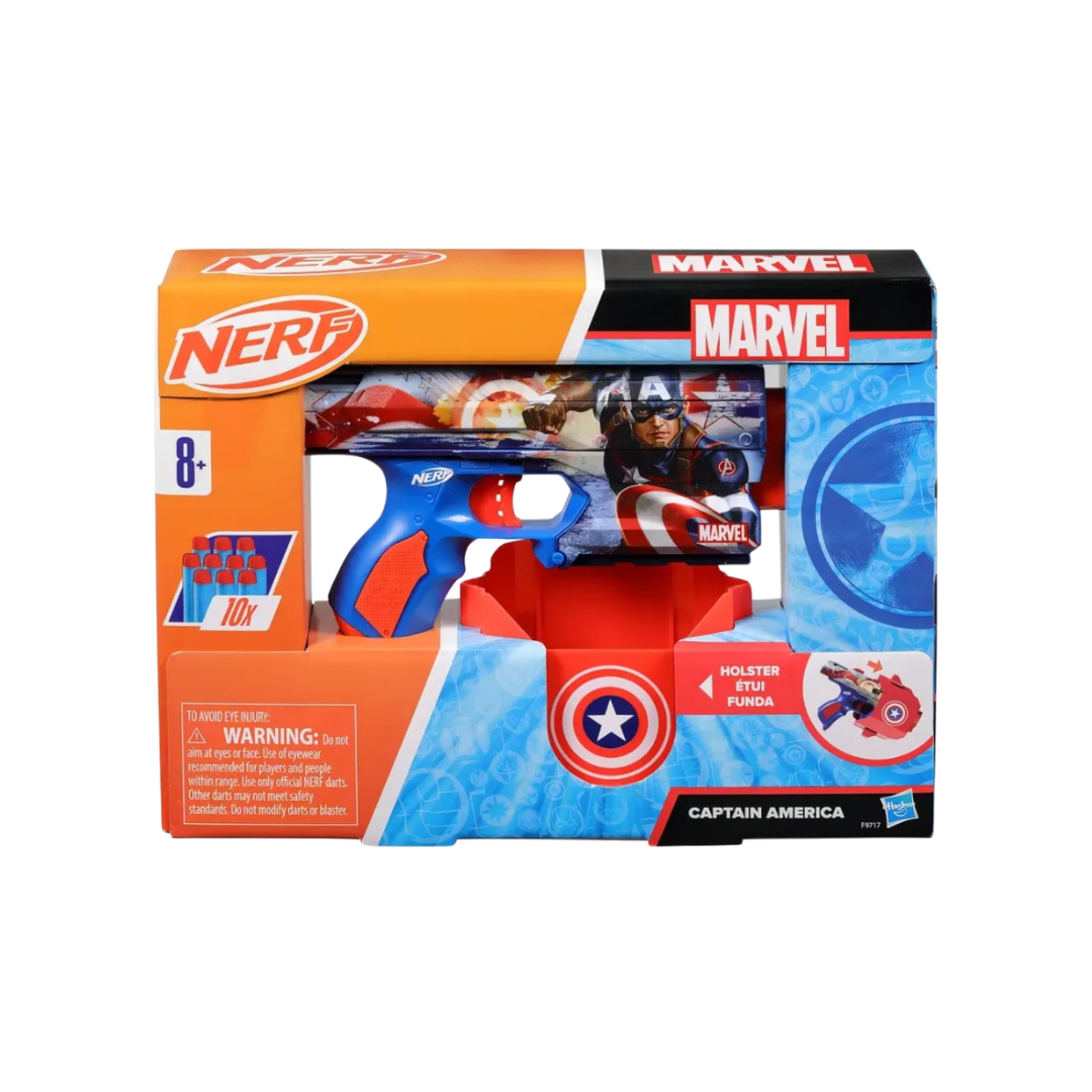 Lanzador Nerf Capit n Am rica Marvel con Funda y 10 Dardos-5