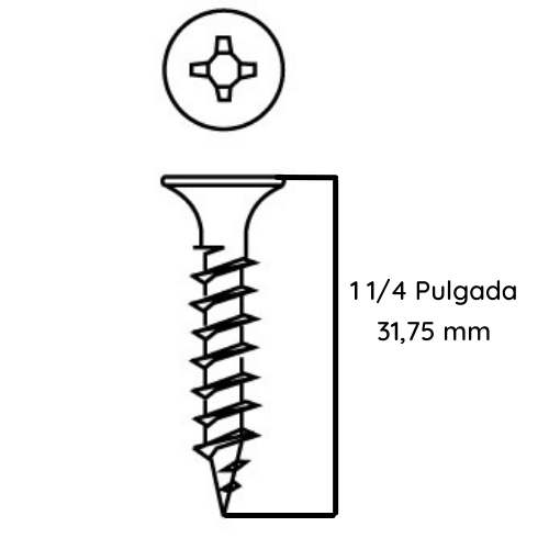 Tornillo Volcanita Punta Fina zincado 6 X 1 1/4  - 100 UND-1