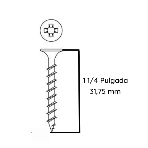 Tornillo Volcanita Rosca Madera CRS zincado 6 x 1 1/4 - 100 Unidades-1