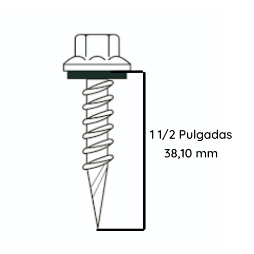 Tornillo Autoperforante Hexagonal Techo Punta Espada 10 X 1 1/2 - 100 U-1