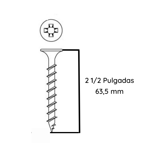 Tornillo Volcanita Rosca Madera CRS Zinc 8 x 2 1/2 - 250 Unidades-1