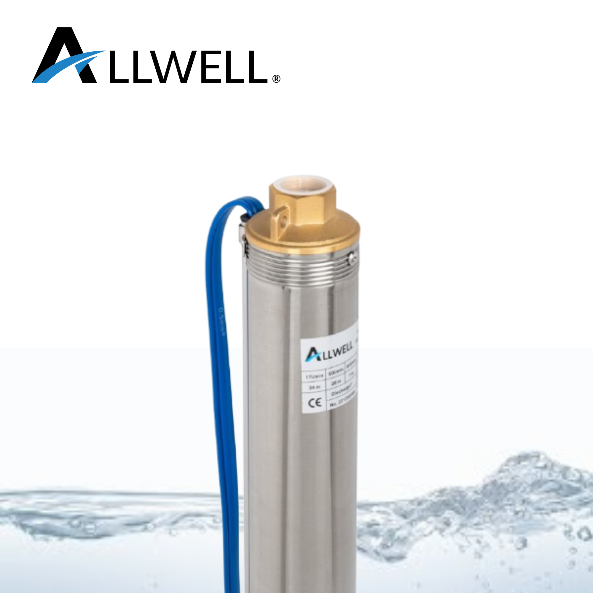 KIT BOMBA SUMERGIBLE POZO ALLWELL 4" 1.5 HP Q+ 4SDM4/14-1.1 + ACC DE INSTALACION-2