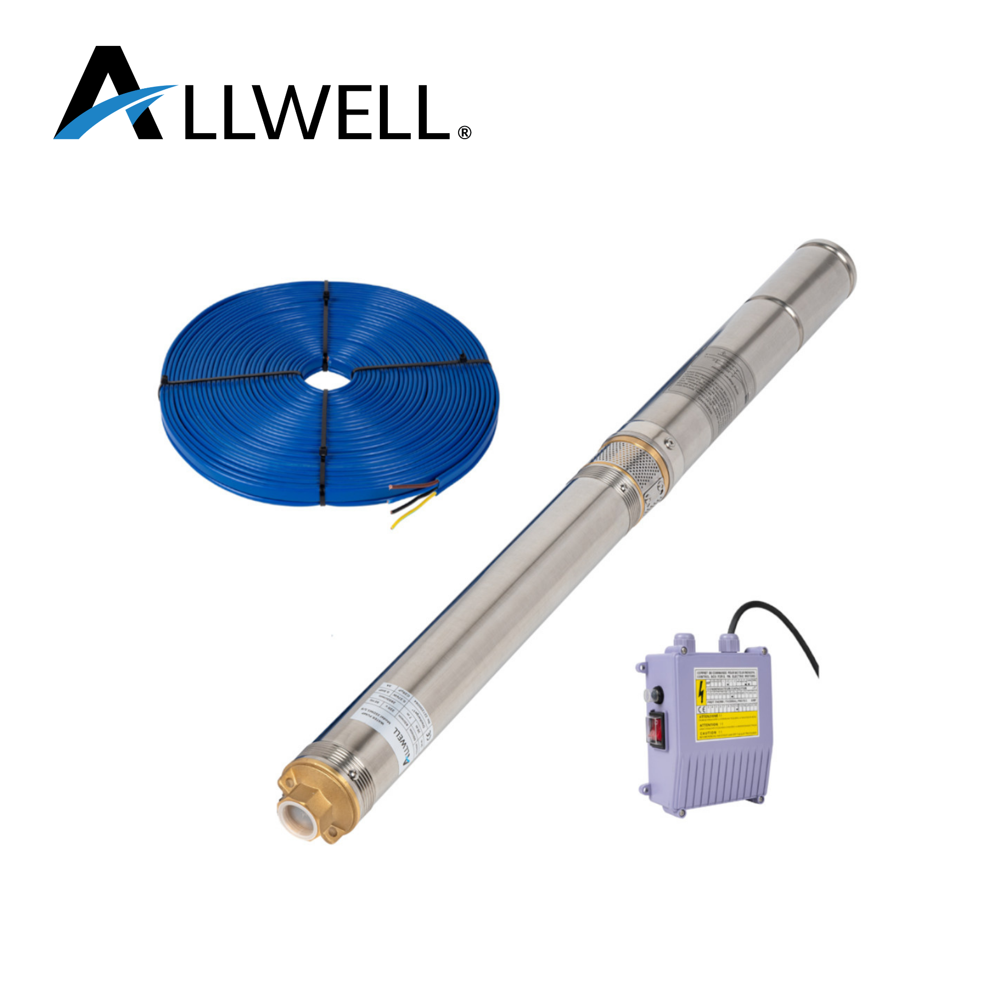 BOMBA SUMERGIBLE POZO ALLWELL 3" 0.5 HP H+ 3SDM2/15-0.37-0