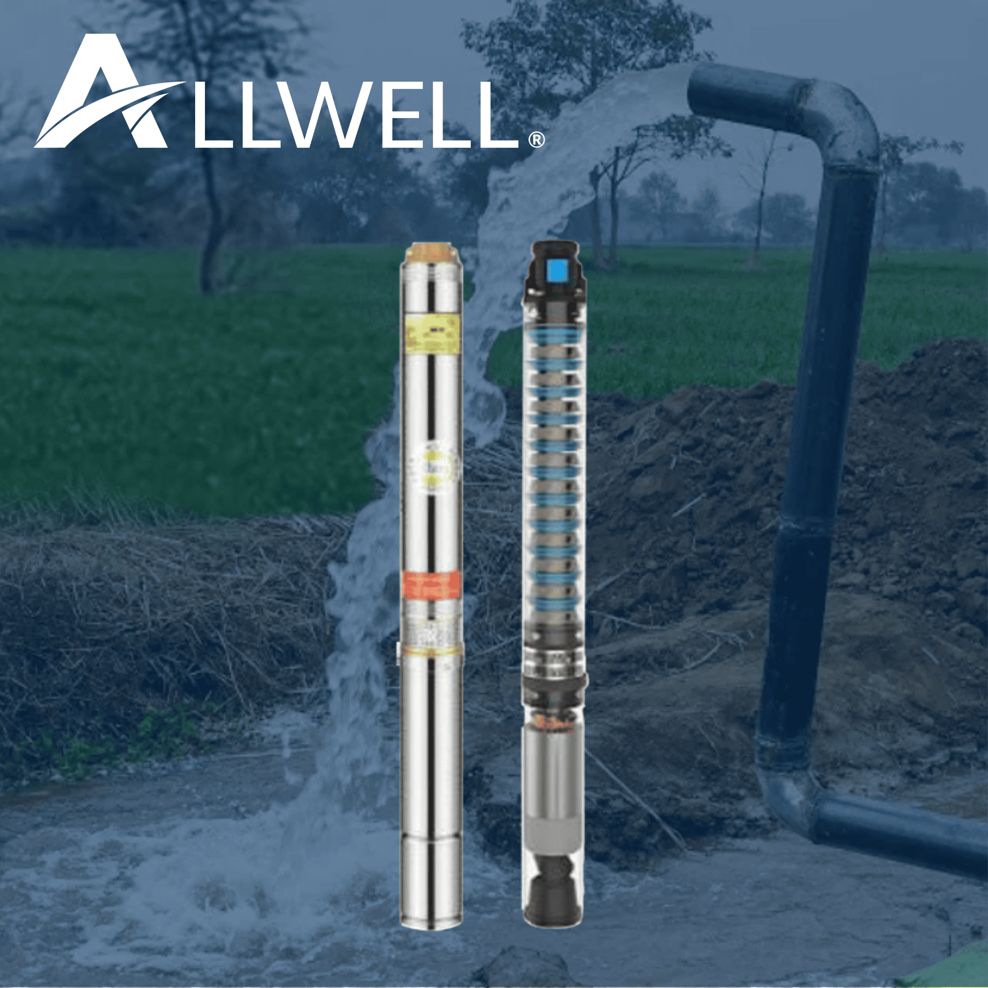 BOMBA SUMERGIBLE POZO ALLWELL 3" 1.5 HP Q+ 3SDM3.5/22-1.1-2