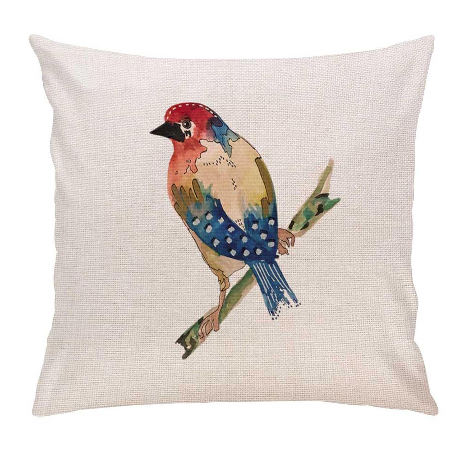Cojín con relleno 45 x 45 cm pájaro colores Paper Home-0