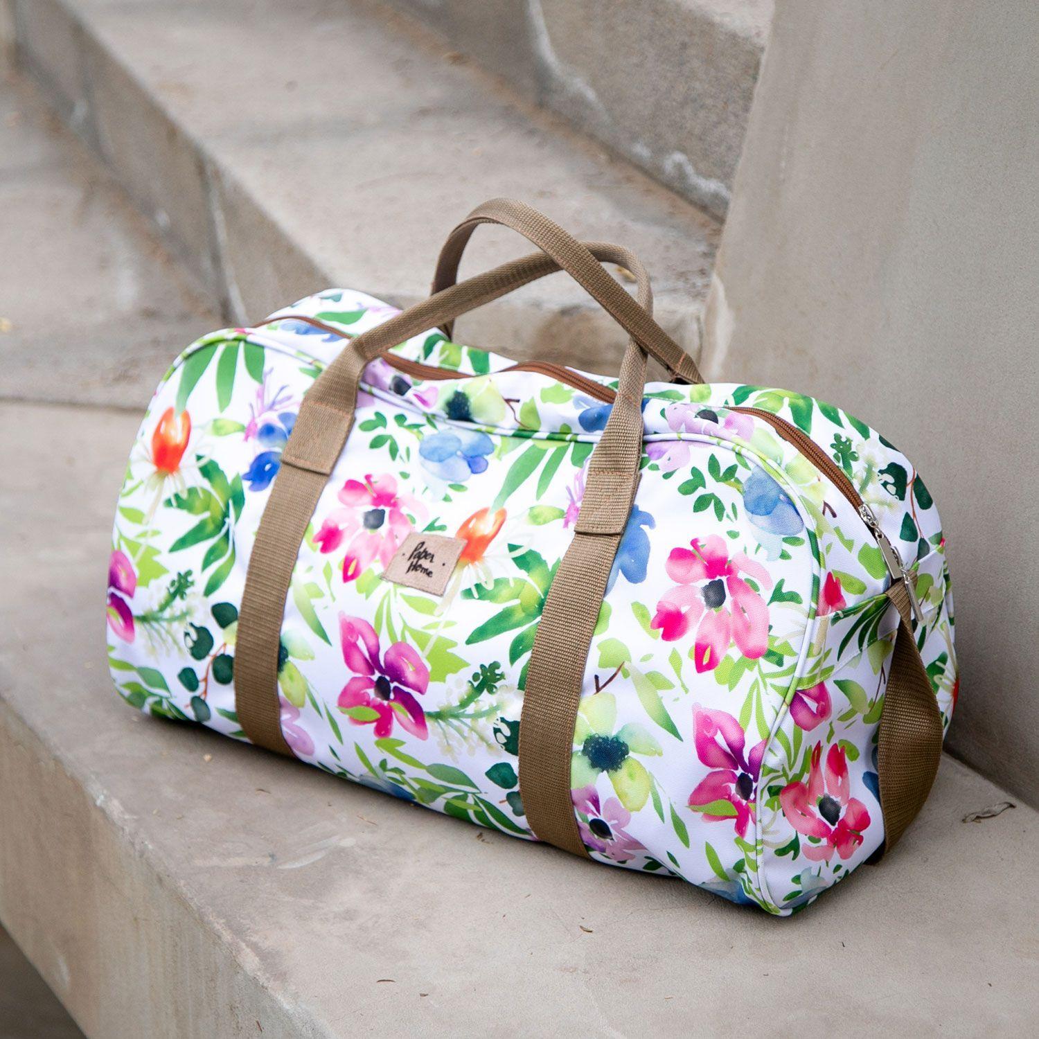 Bolso de viaje sustentable flores Paper Home-1