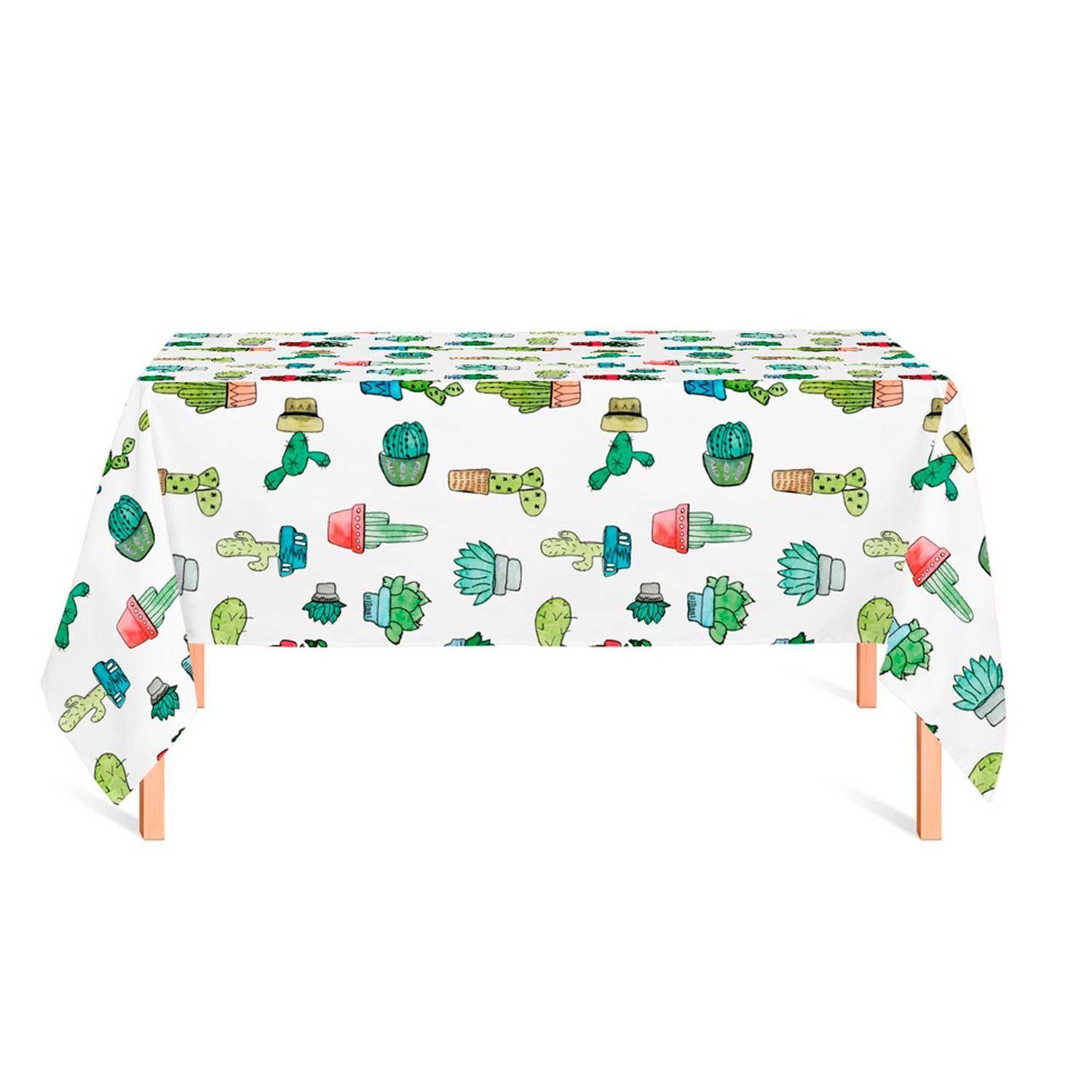 Mantel anti manchas rectangular 145 x 250 cm cactus Paper Home-0