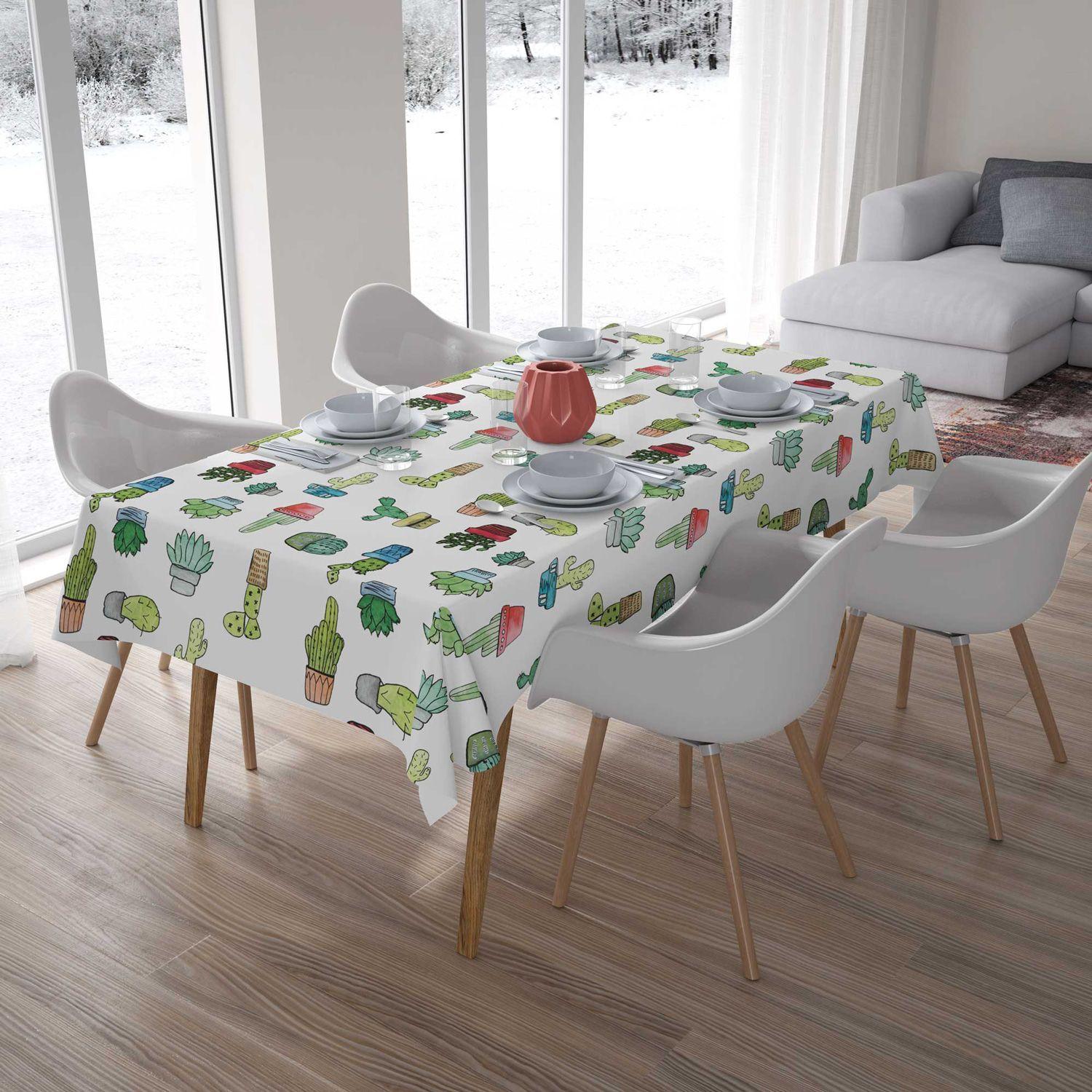 Mantel anti manchas rectangular 145 x 250 cm cactus Paper Home-6