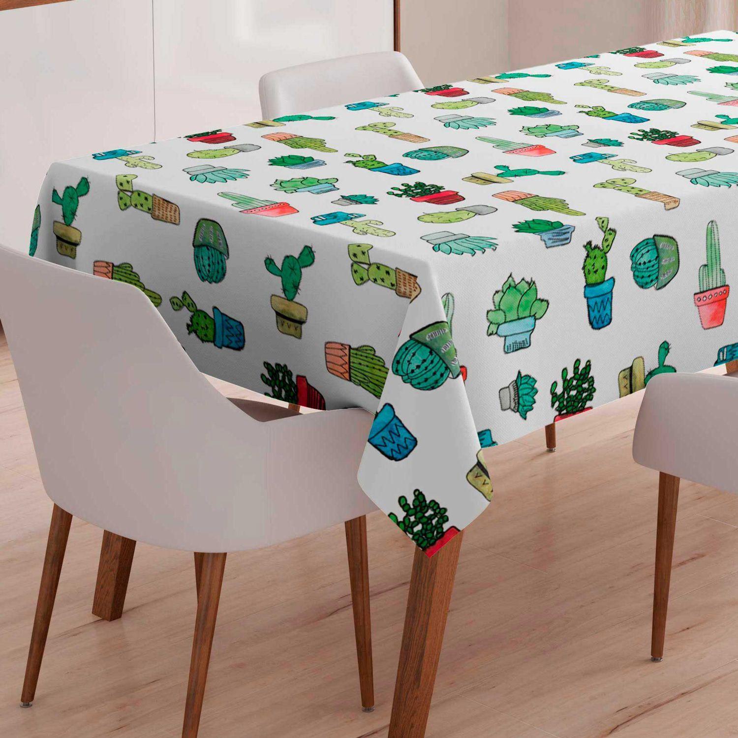 Mantel anti manchas rectangular 145 x 250 cm cactus Paper Home-2