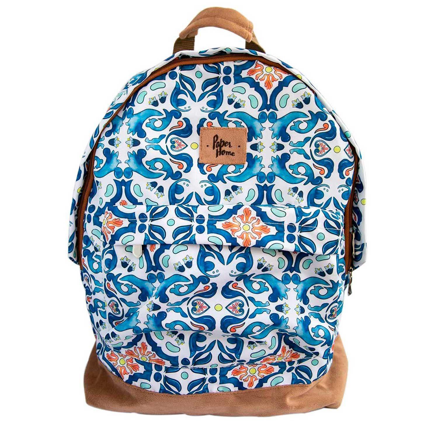 Mochila sustentable escolar mosaico Paper Home-0