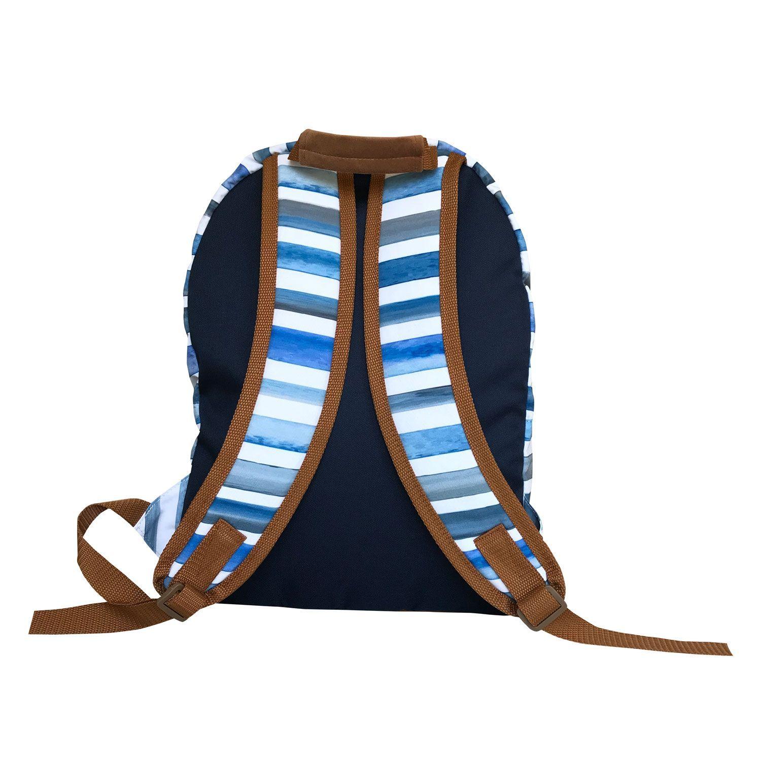 Mochila sustentable escolar líneas azules Paper Home-2