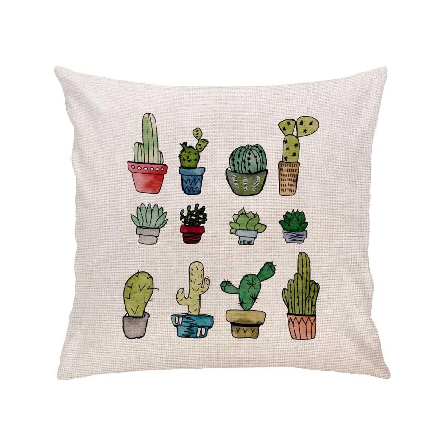 Cojín con relleno 45 x 45 cm cactus Paper Home-0