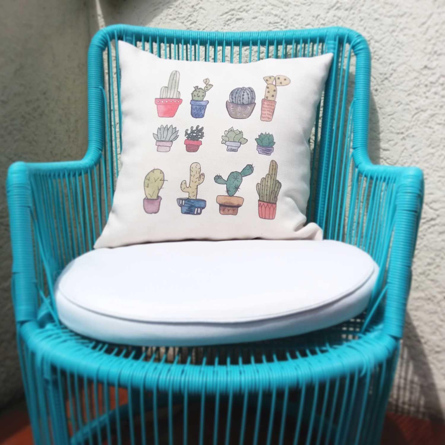 Cojín con relleno 45 x 45 cm cactus Paper Home-1