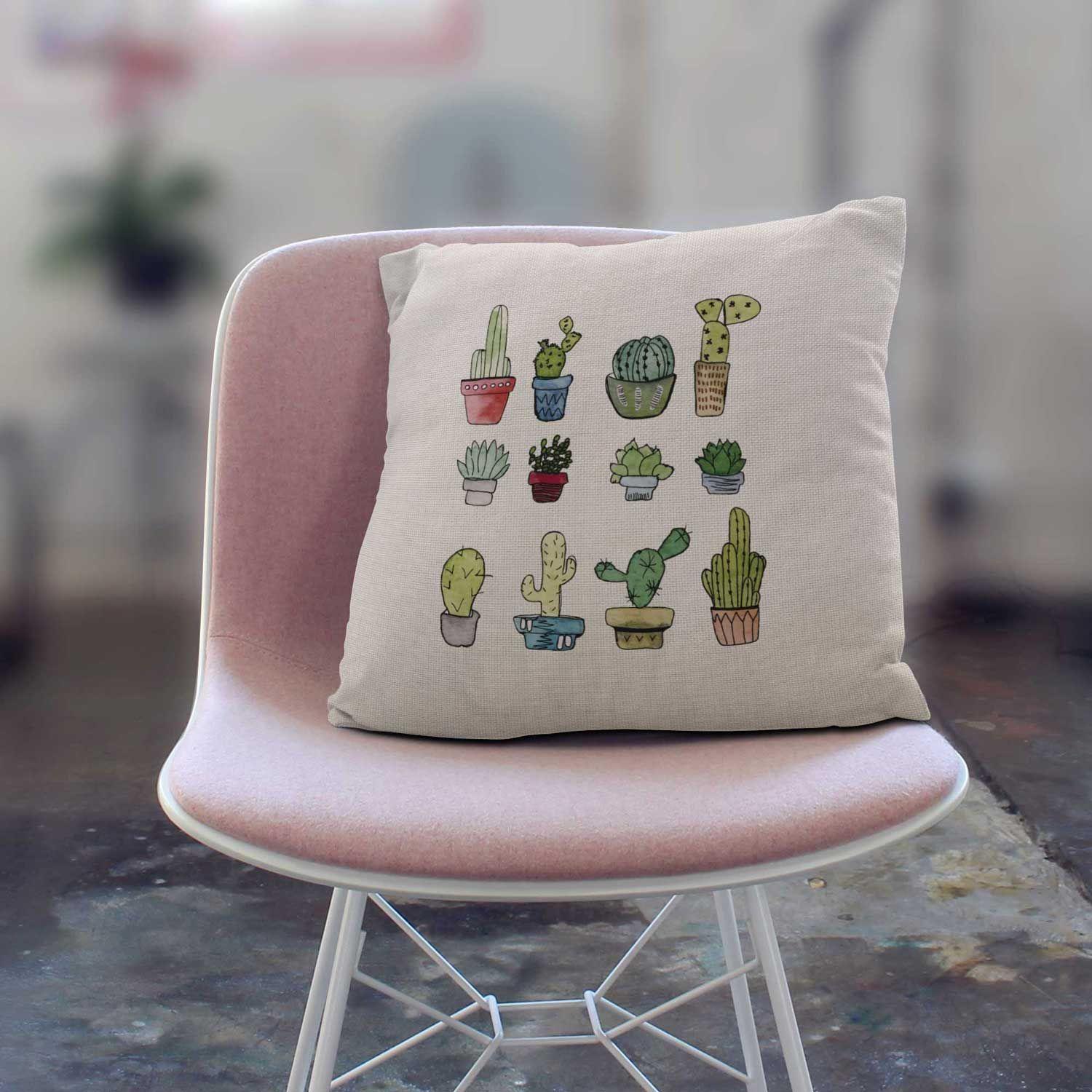 Cojín con relleno 45 x 45 cm cactus Paper Home-3