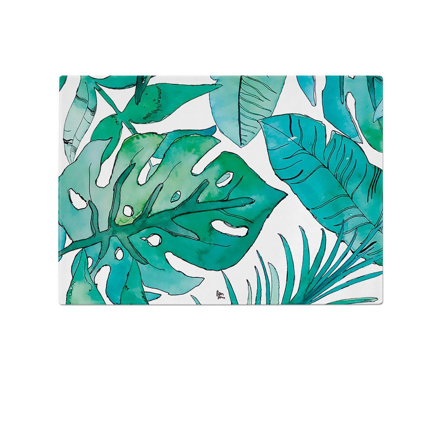Tabla para cortar o picar de vidrio 28,5 x 20 cm botánica Paper Home-0