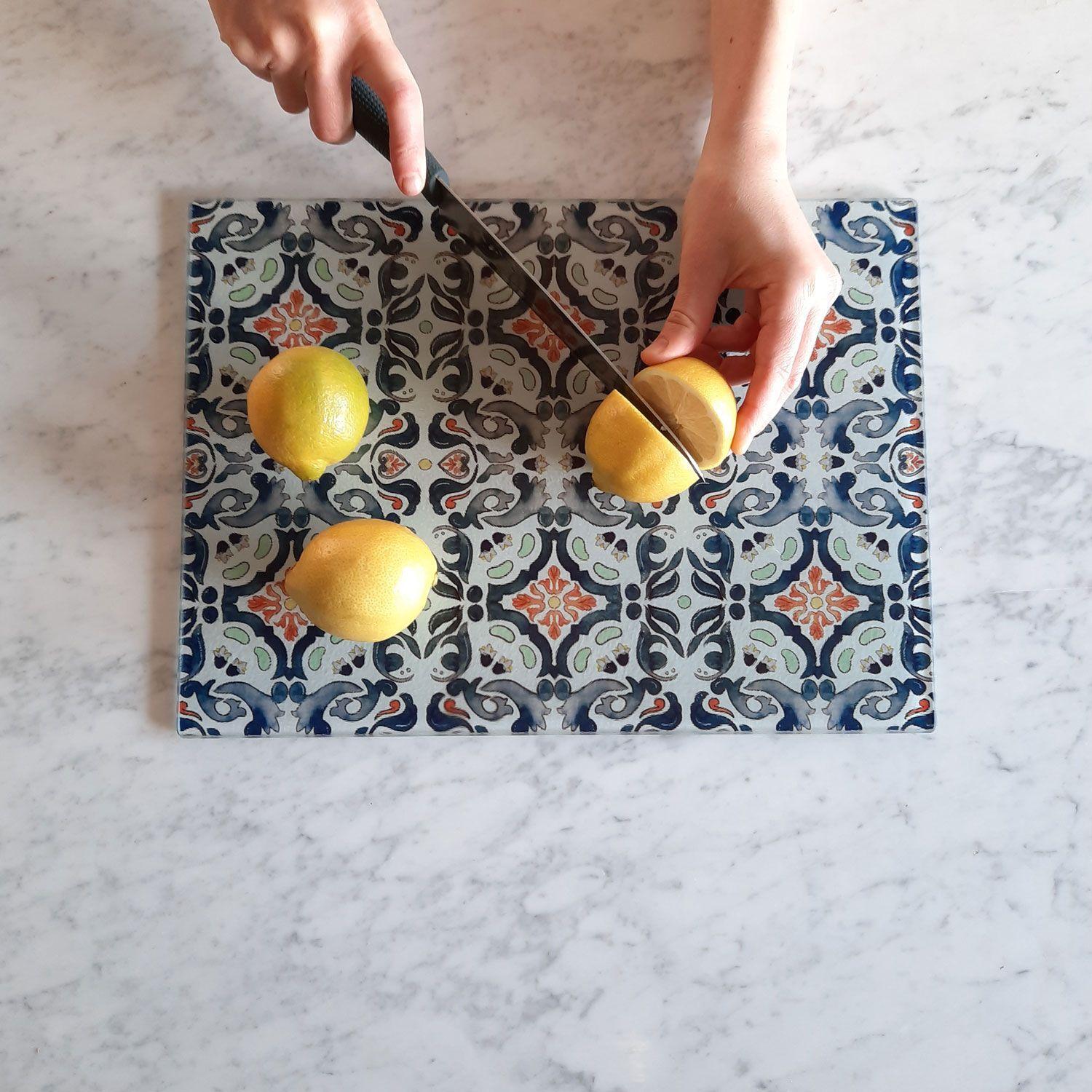 Tabla para cortar o picar de vidrio 28,5 x 20 cm mosaico Paper Home-3