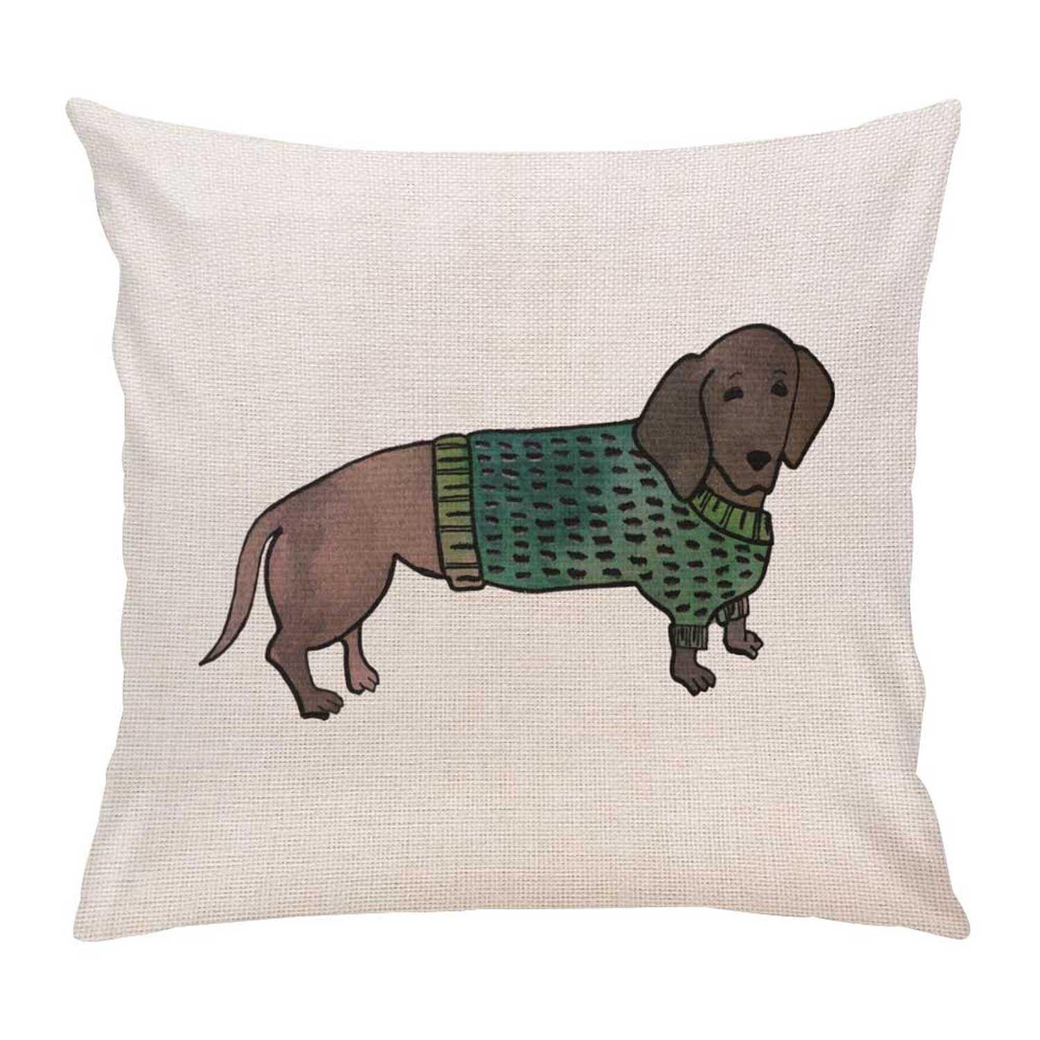 Cojín con relleno 45 x 45 cm perro salchicha Paper Home-0