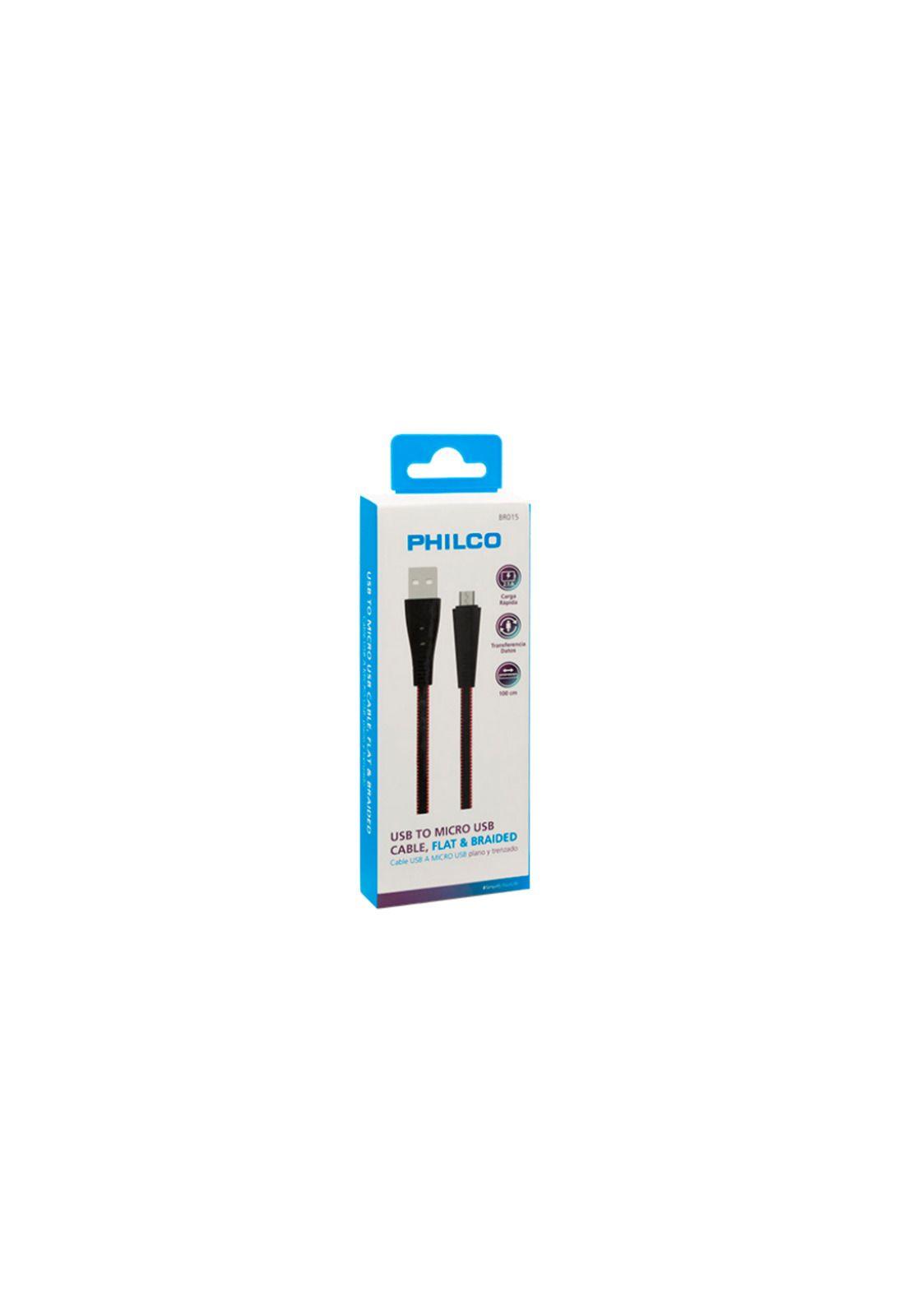 Cable Usb Philco Micro Usb Carga Rápida Plano Con Malla-2