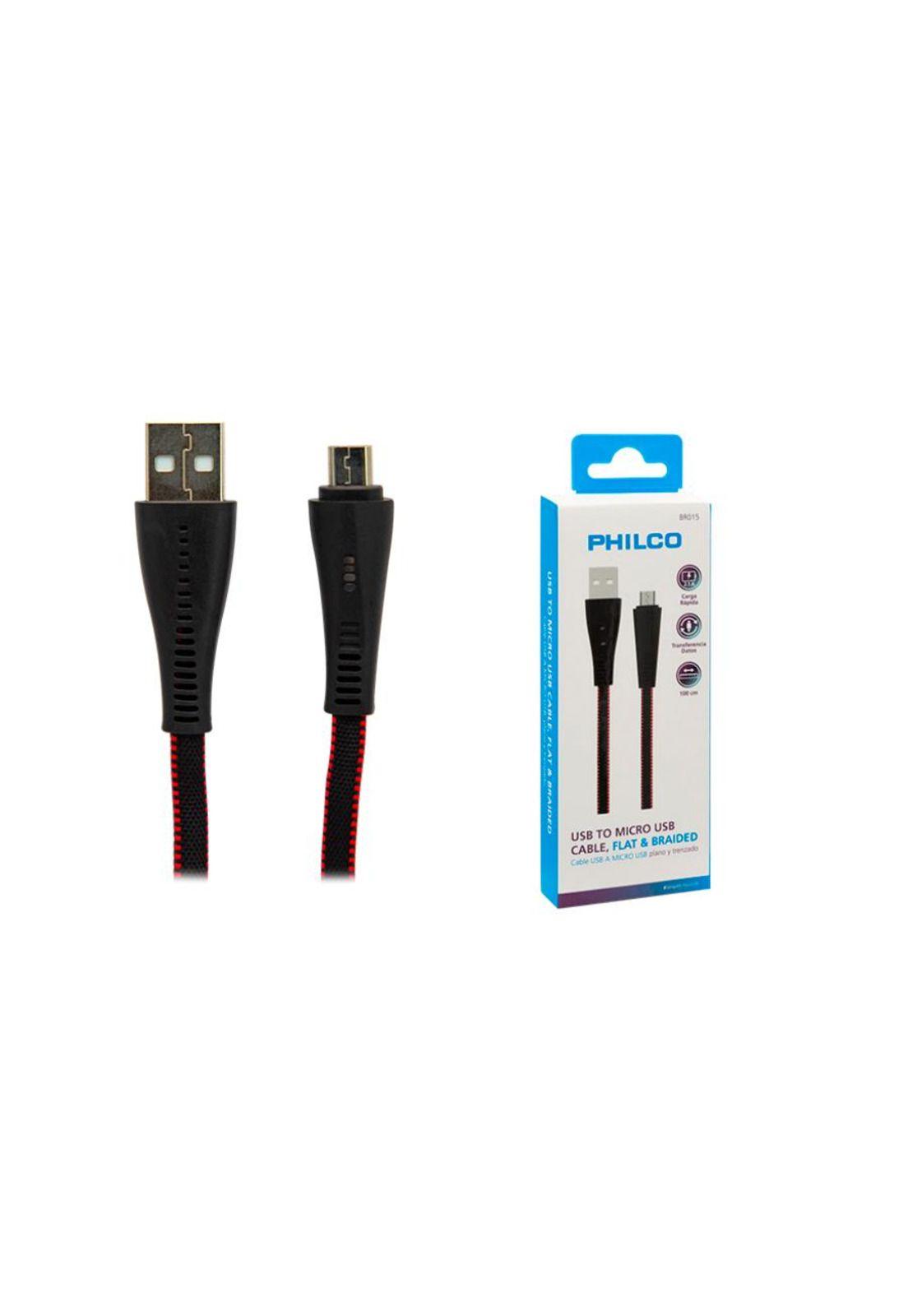 Cable Usb Philco Micro Usb Carga Rápida Plano Con Malla-1