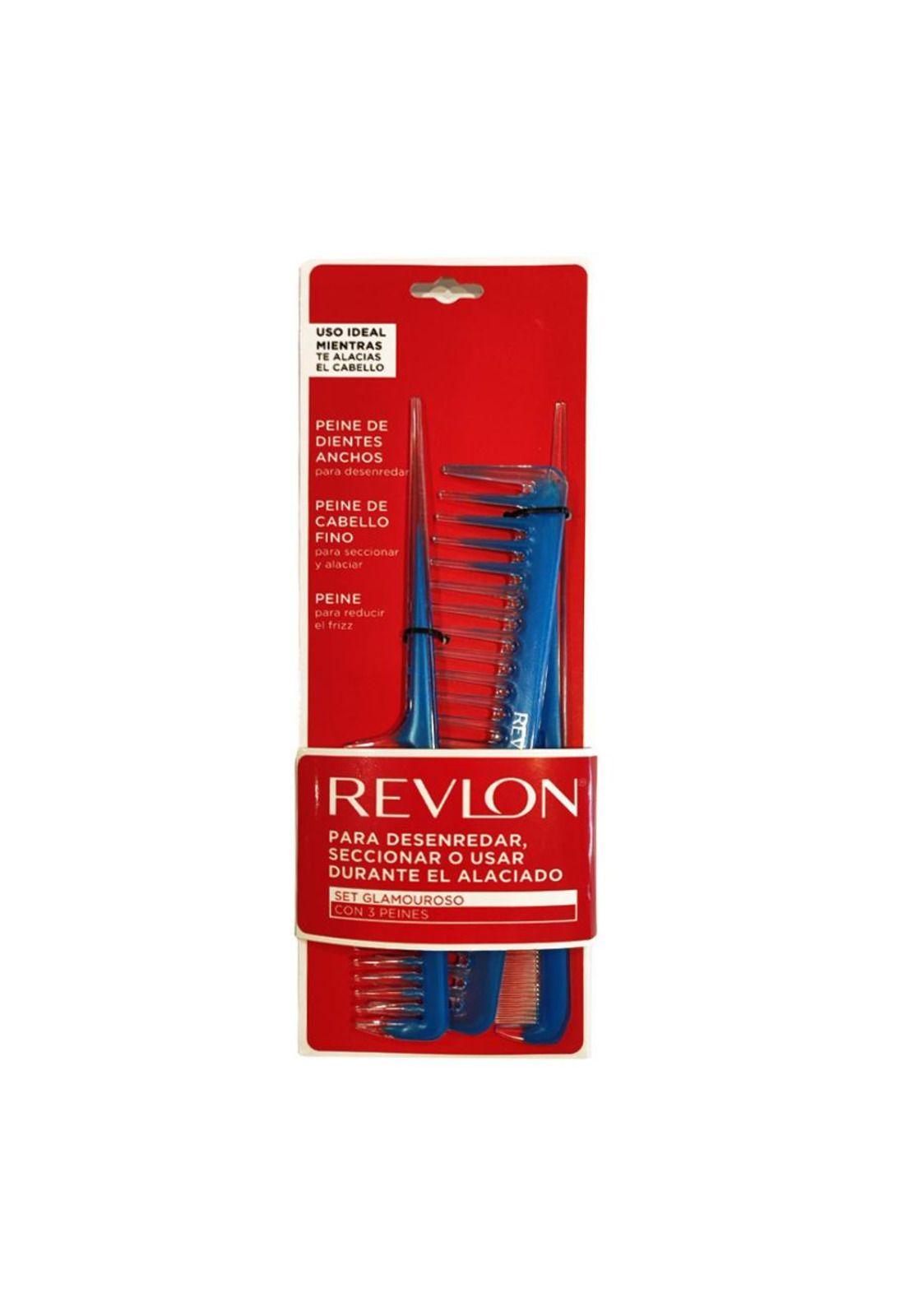 Set De 3 Peines Revlon, 2 De Cola Y 1 Standard-4