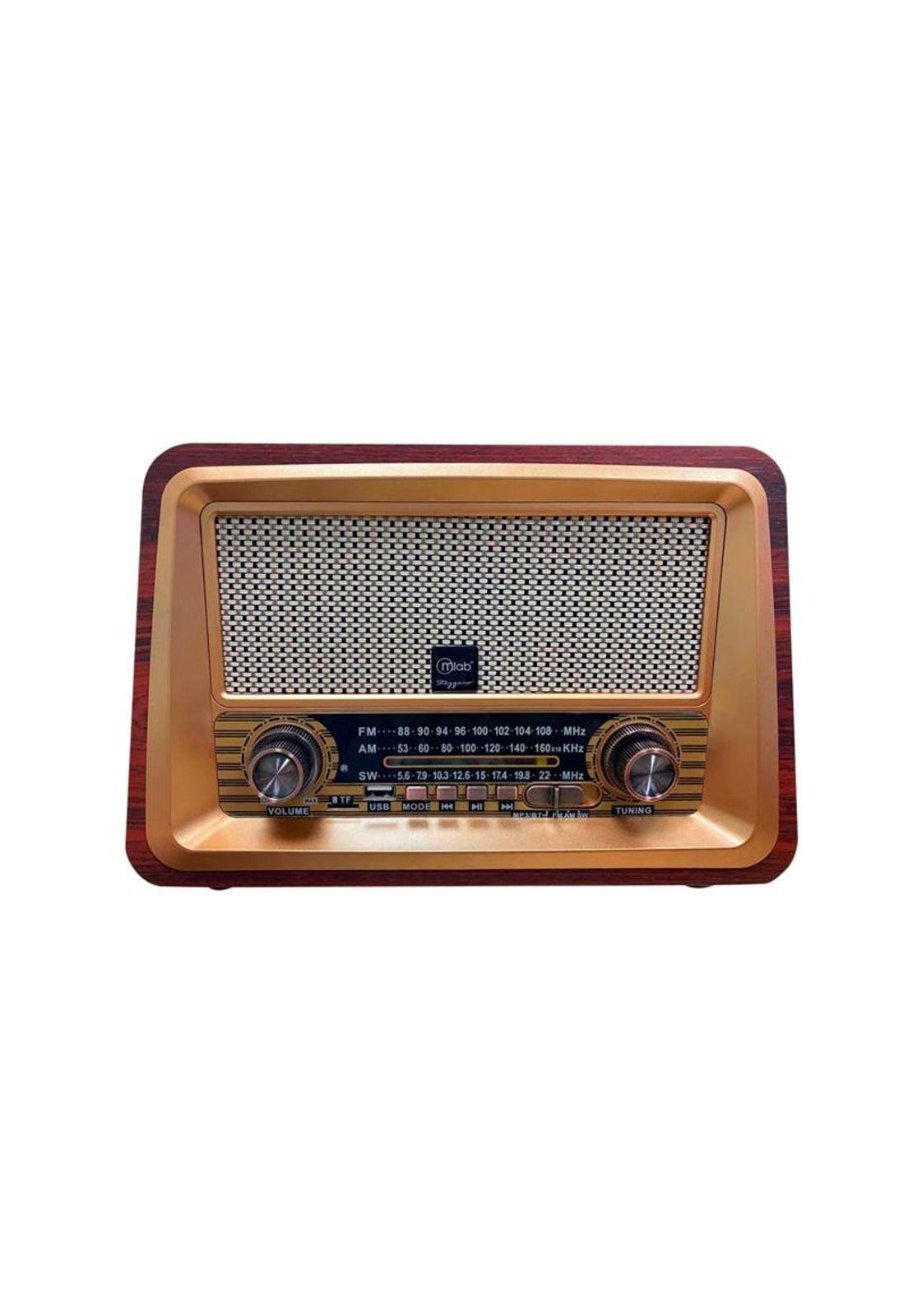 Radio Parlante Mlab 9136 Retro Stezzano Bluetooth Usb Tf Fm Color Café-0