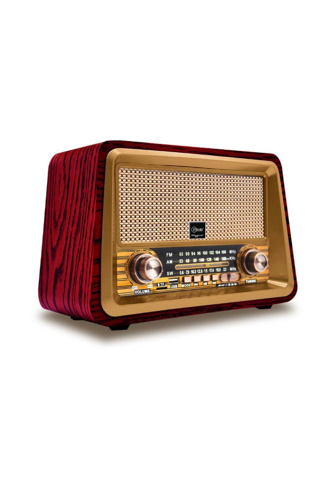 Radio Parlante Mlab 9136 Retro Stezzano Bluetooth Usb Tf Fm Color Café-2