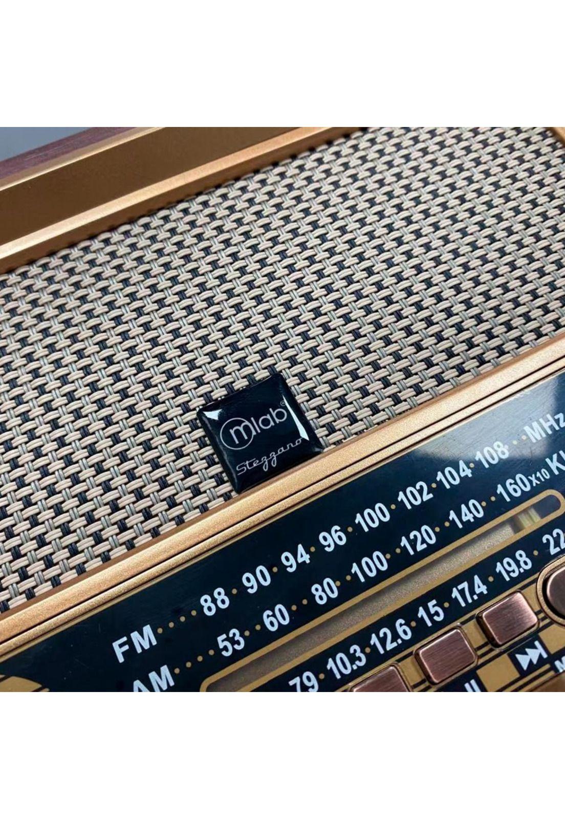 Radio Parlante Mlab 9136 Retro Stezzano Bluetooth Usb Tf Fm Color Café-3