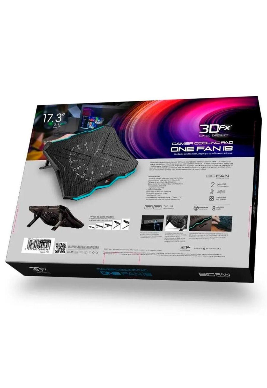 Base Ventilador 3dfx Notebook Gamer 17,3° One Fan-6