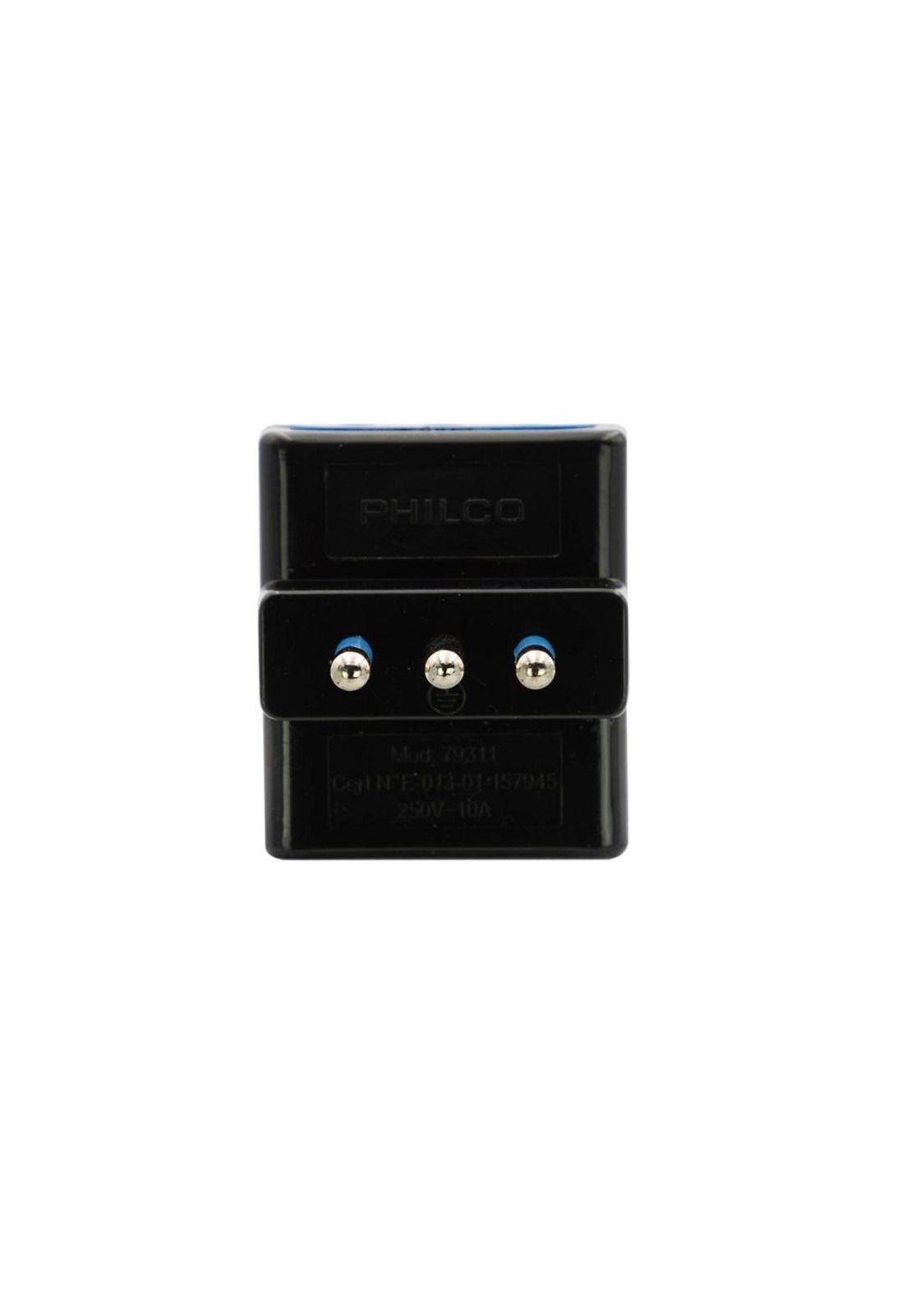 Enchufe Triple Philco, Color Negro-2