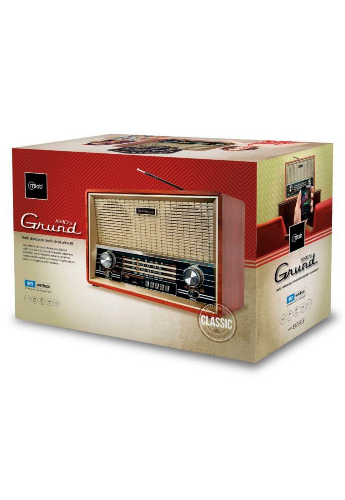 Radio Portátil Bluetooth Retro Grund Mlab Usb Am Fm Fj-2
