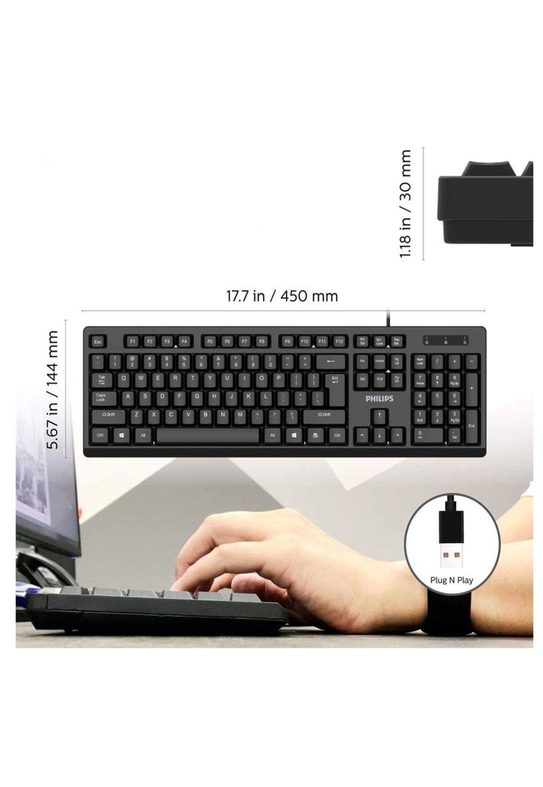 Teclado Alámbrico Philips SPK6234 USB-2