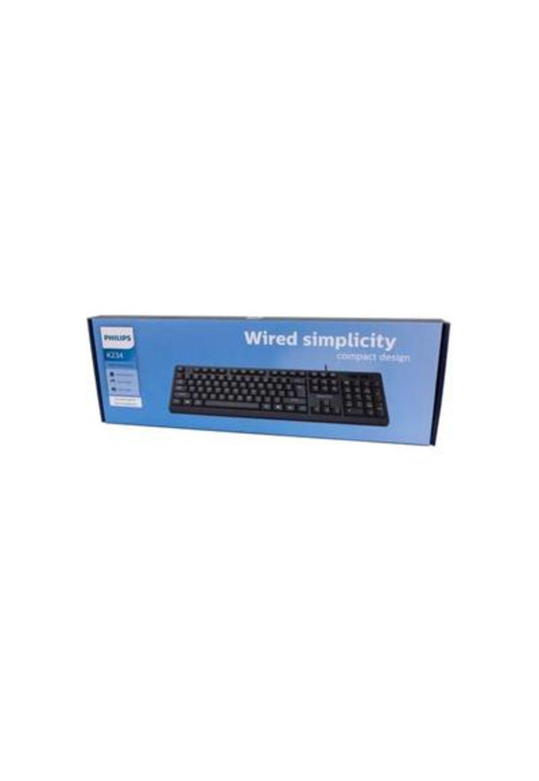Teclado Alámbrico Philips SPK6234 USB-3