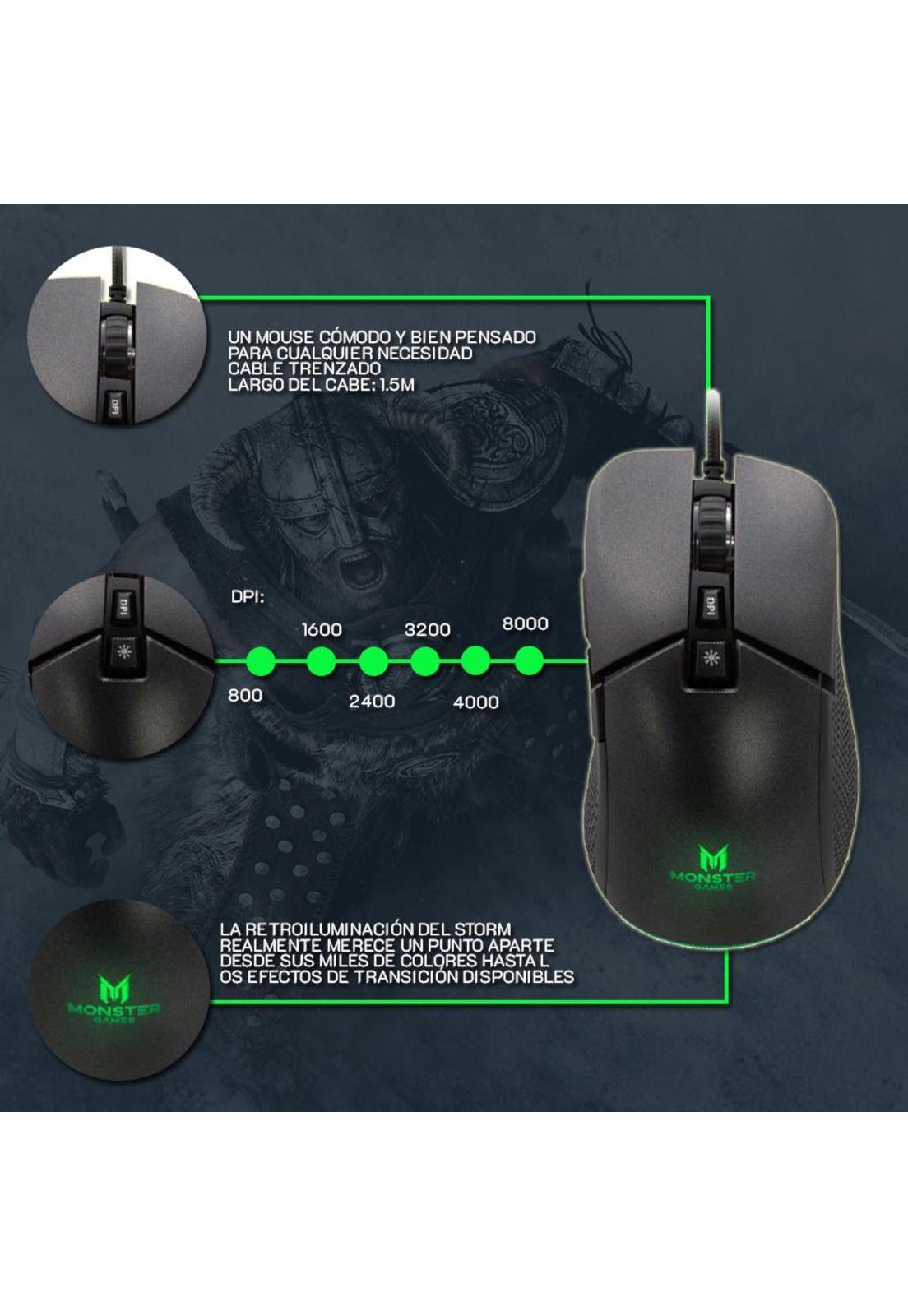 Mouse Gamer Storm Monster Games 6 Botones 800 DPI-4